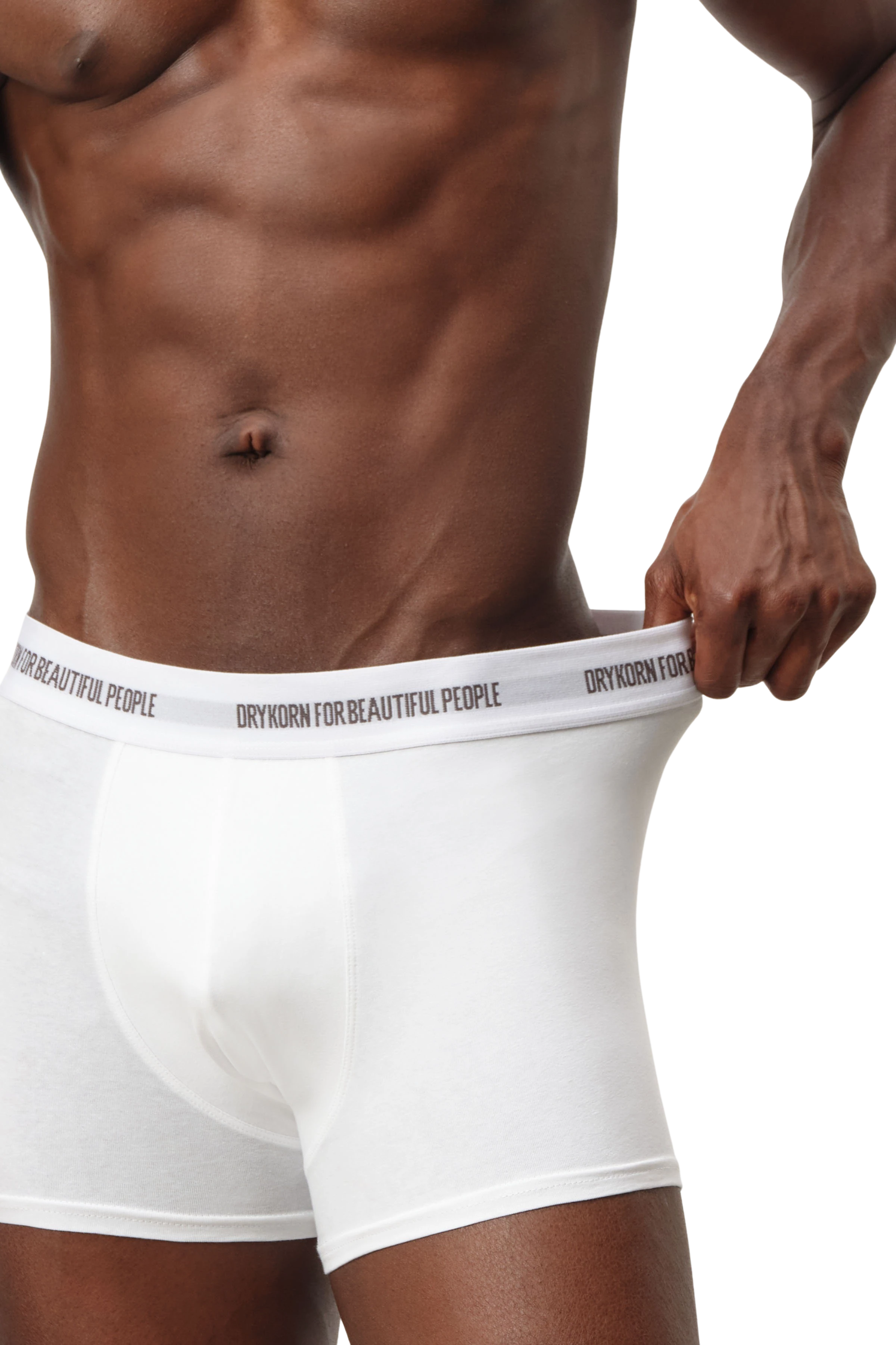 CORBIN_3 - 3er-Pack Boxershorts in Baumwoll-Mix - Unisex - off white - Detailansicht am Model
