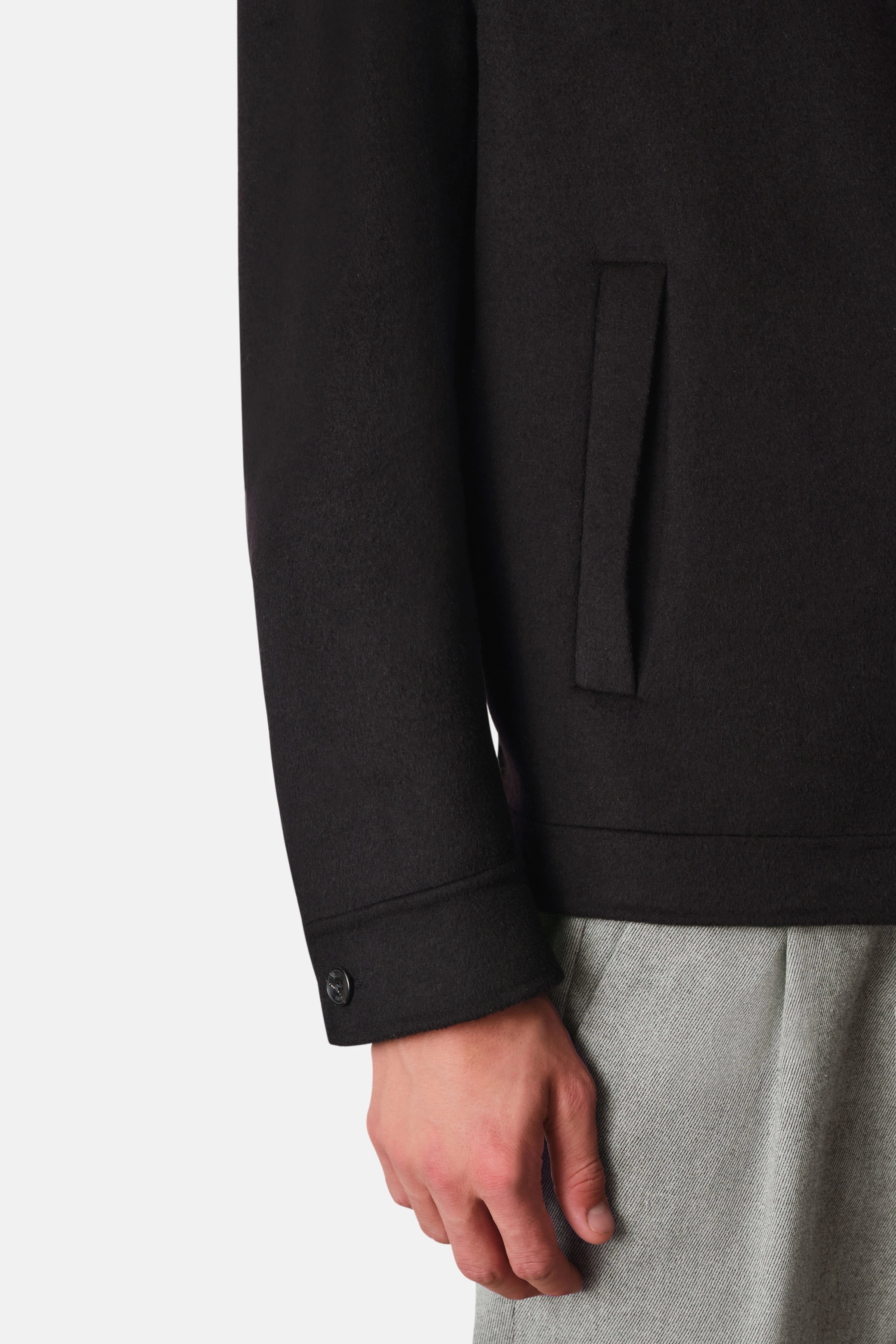 RIKKA - Blouson Jacke in Woll-Mix - Herren - schwarz - Seitenansicht