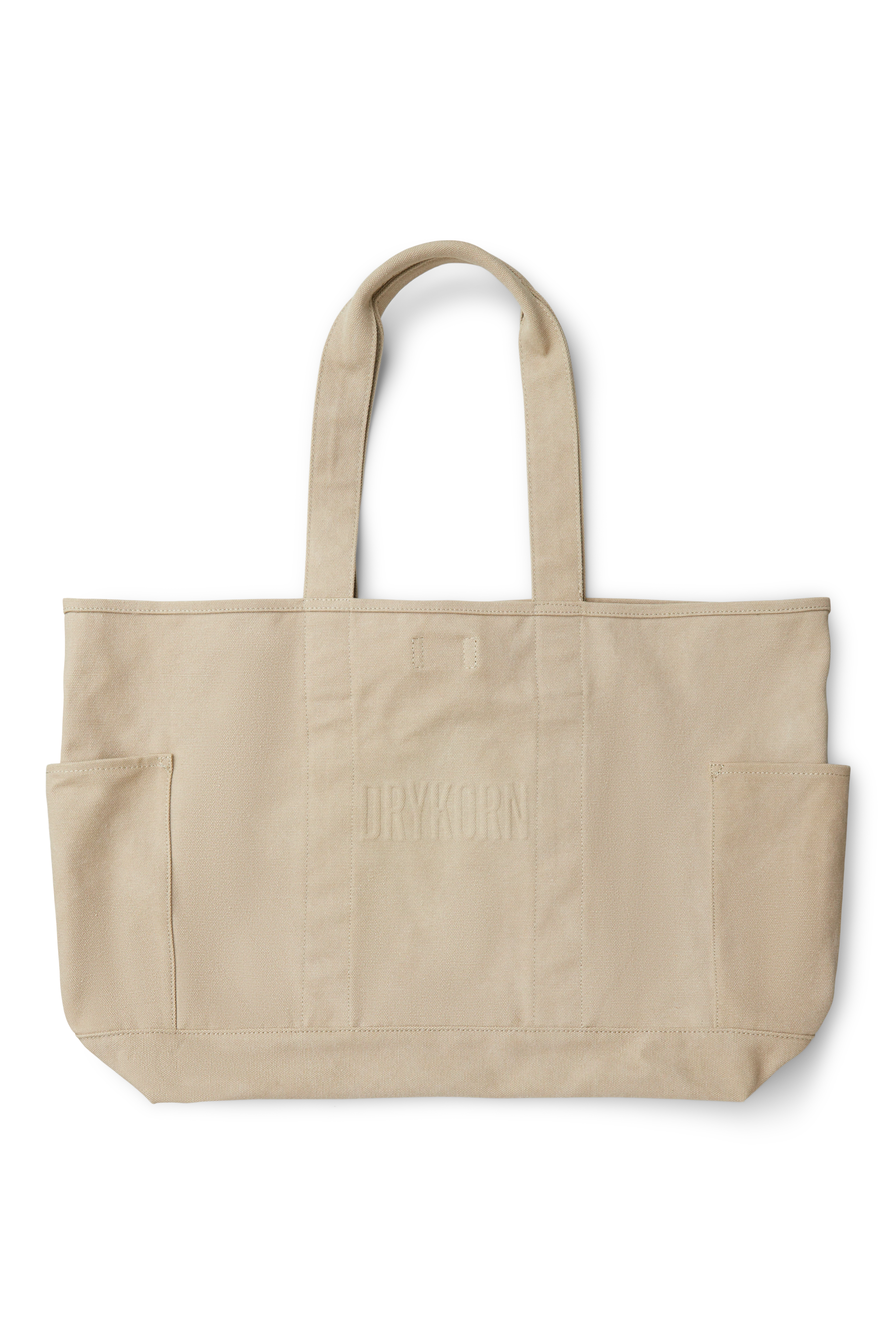 JELON - Spacious cotton shopper with vintage look - unisex - beige - Freisteller Frontansicht