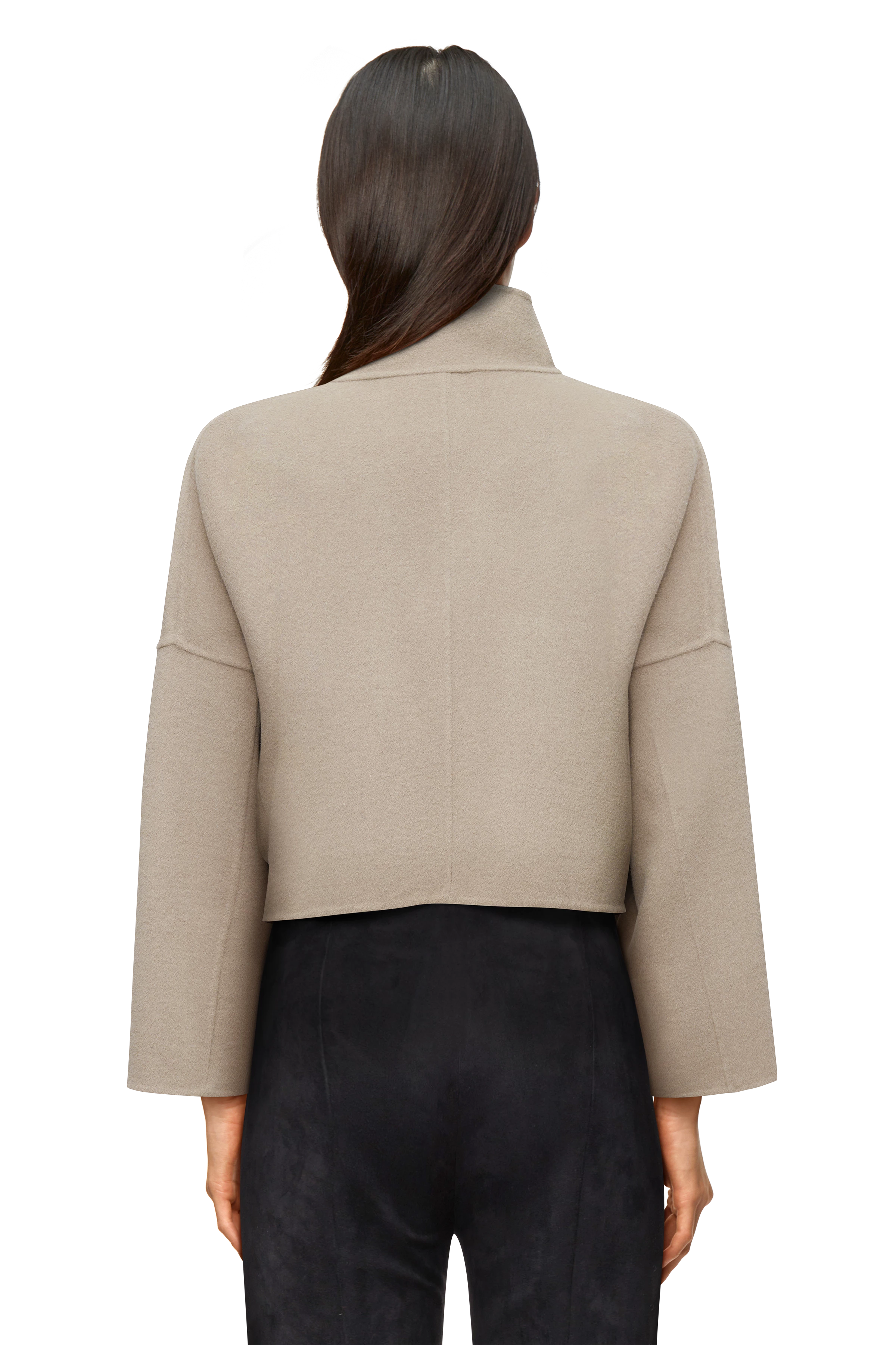 ELSTOW - Oversized colbert in doubleface wol - dames - beige - Rückansicht