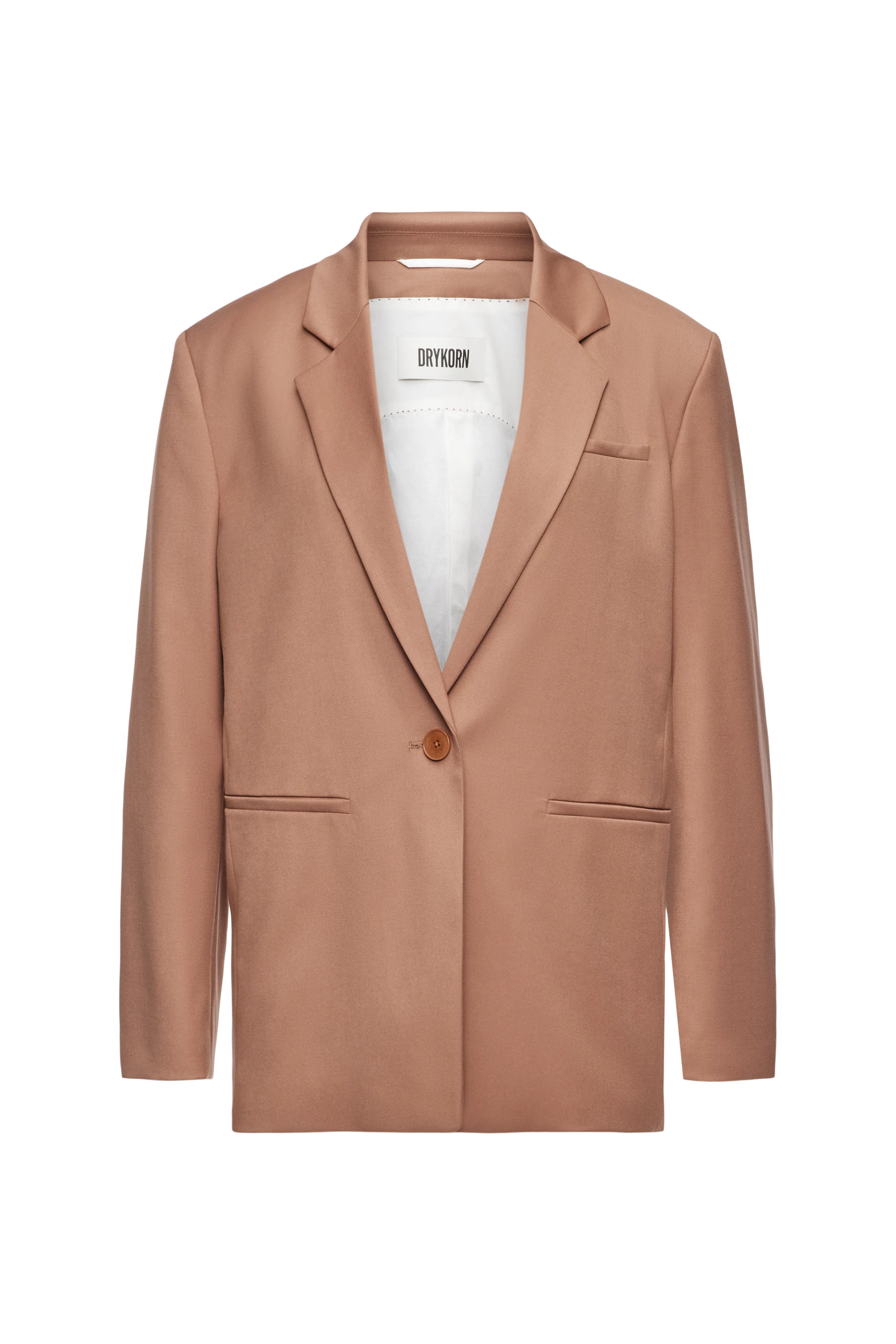 MOWTIE - Lässiger Einreiher-Blazer in Techno-Twill - Damen - orange - Freisteller Frontansicht