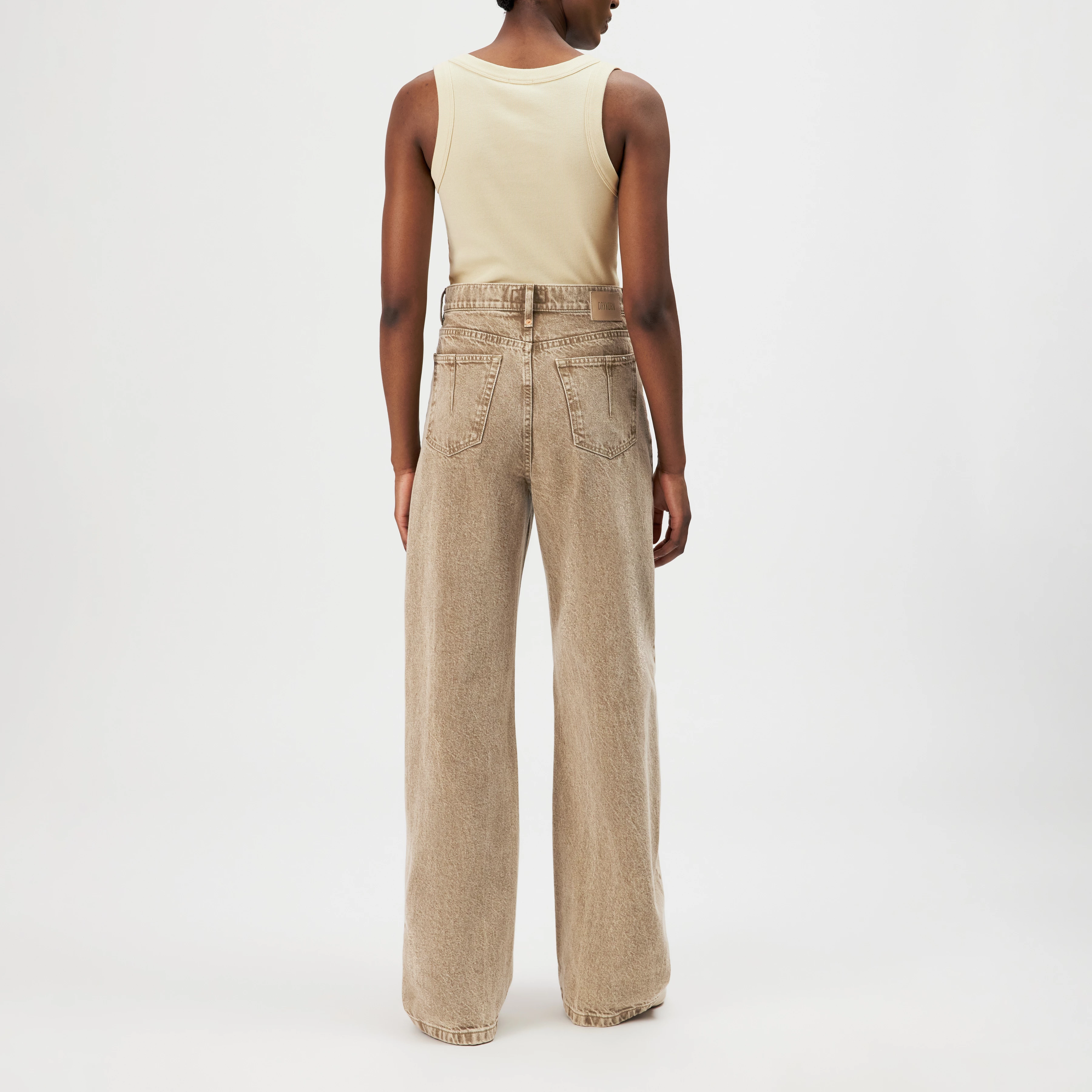 LIABLE - Relaxed fit trousers in beige denim wash - women - brown - Rückansicht