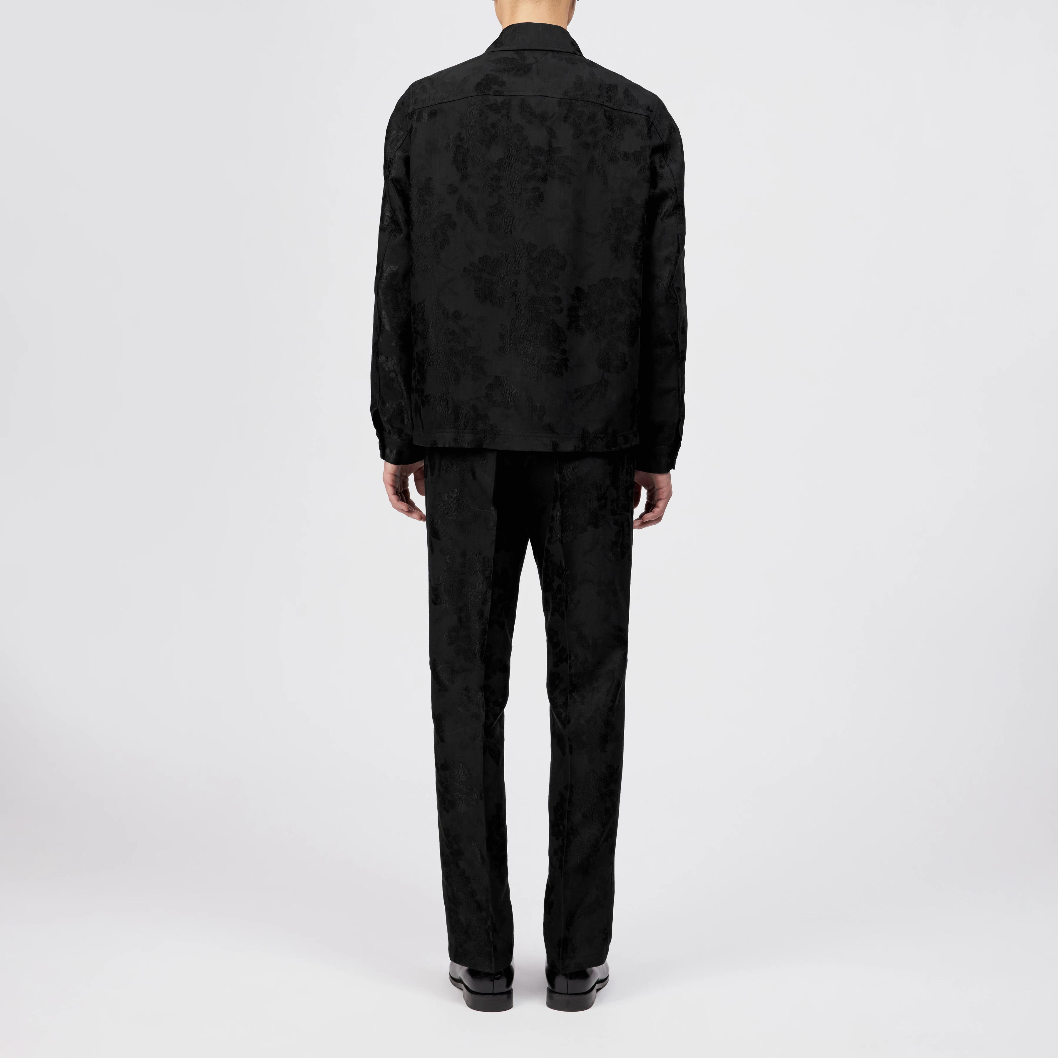 JERSON - Regular fit jacquard zip-jas - heren - zwart - Rückansicht