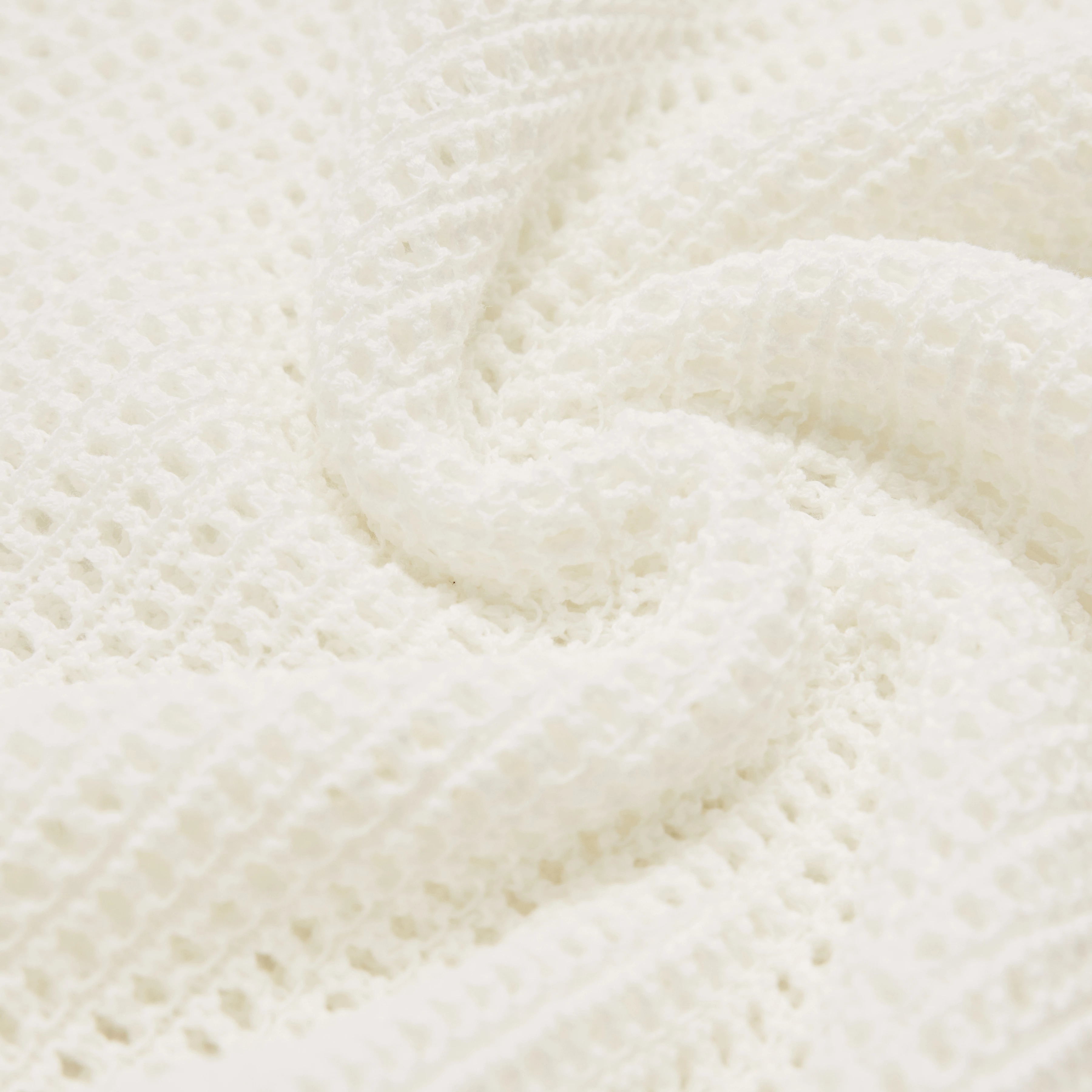 SANIDY - Strick T-Shirt in Baumwolle-Mix - Damen - off white - Materialbild (B2C)