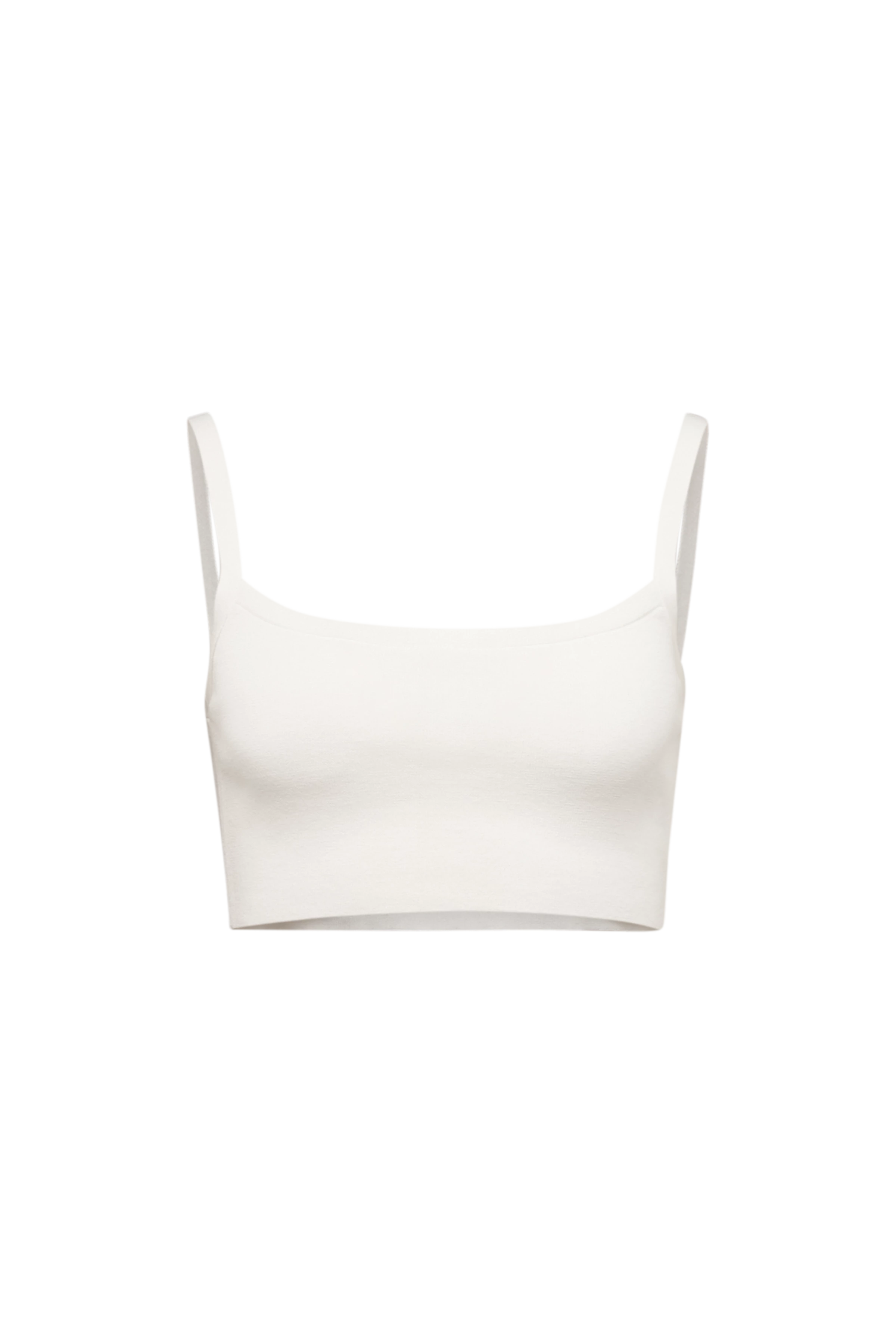 JOSEY - Cropped tank top in matte finish - women - off white - Freisteller Frontansicht