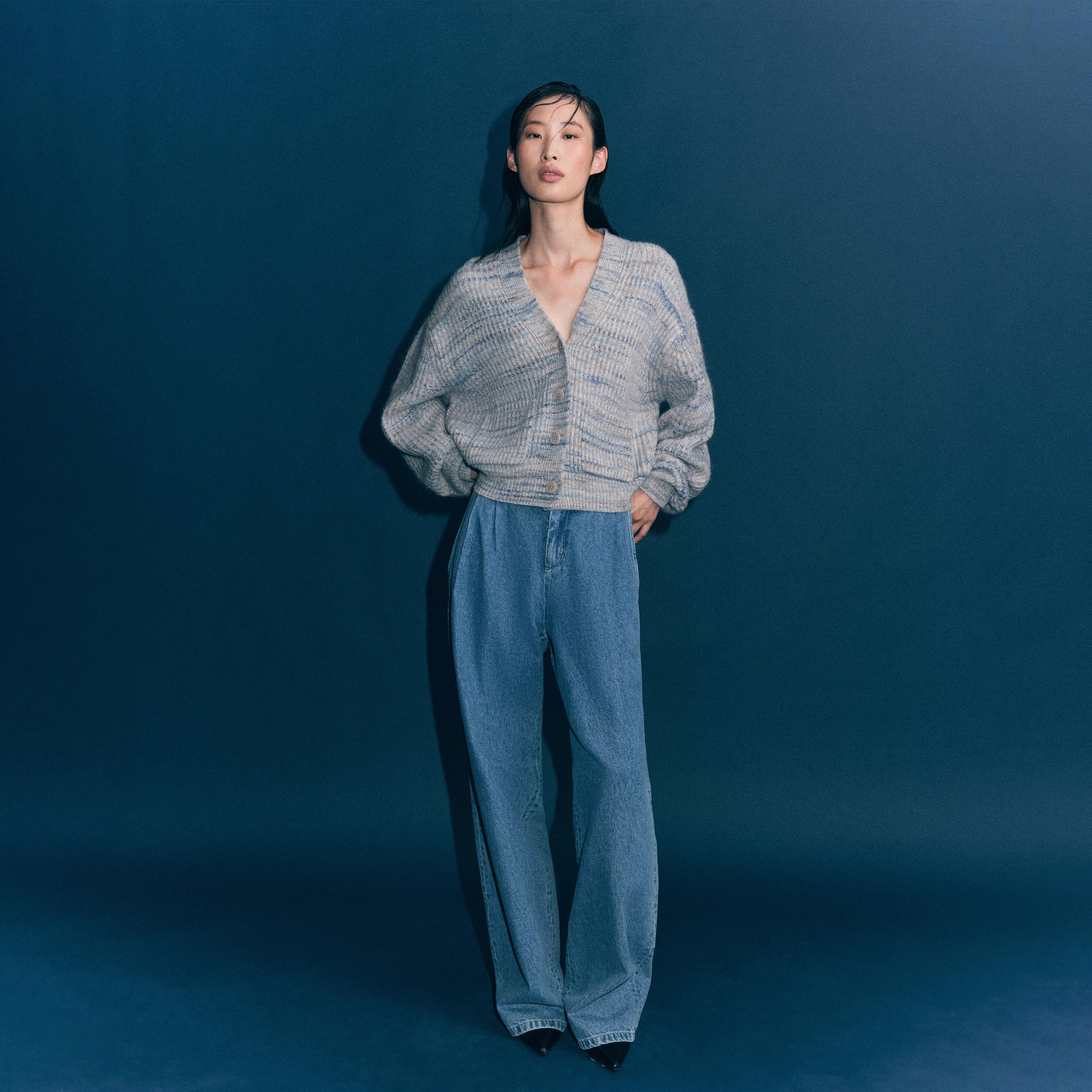 BEHANCE - 5-Pocket Hose mit Bundfalten in Light-Blue Denim - Damen - blau