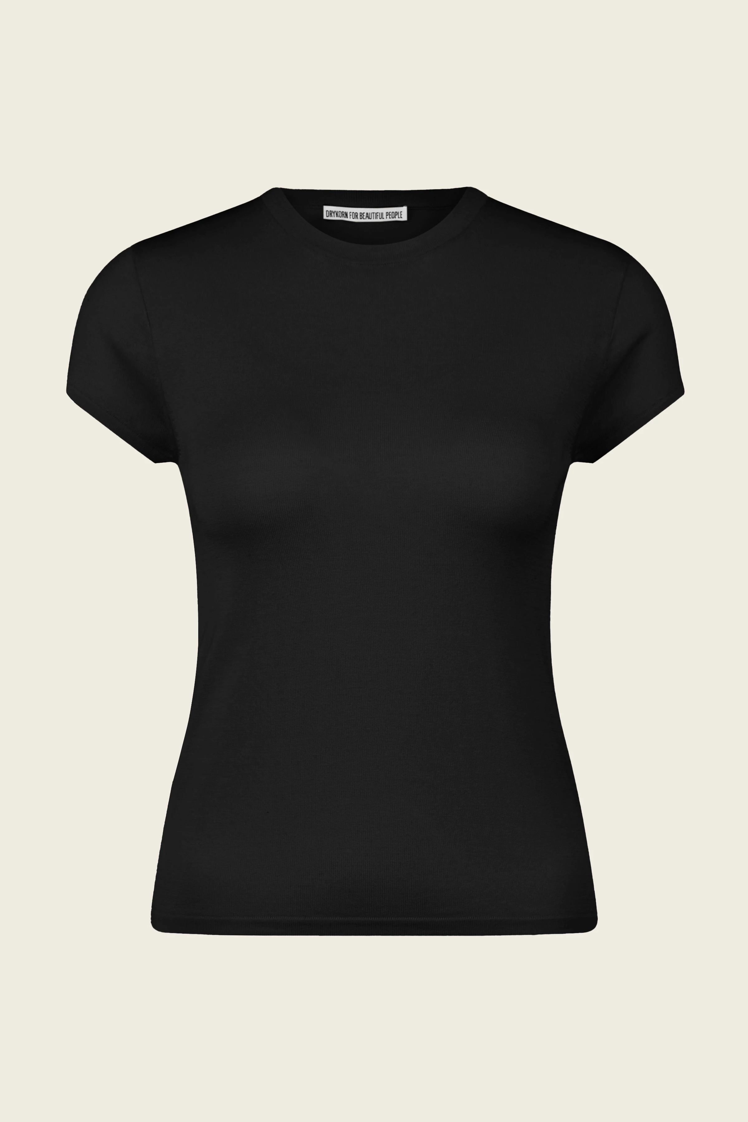 ERMALI - Gestricktes T-Shirt aus Seide-Baumwolle - Damen - schwarz - Freisteller Frontansicht