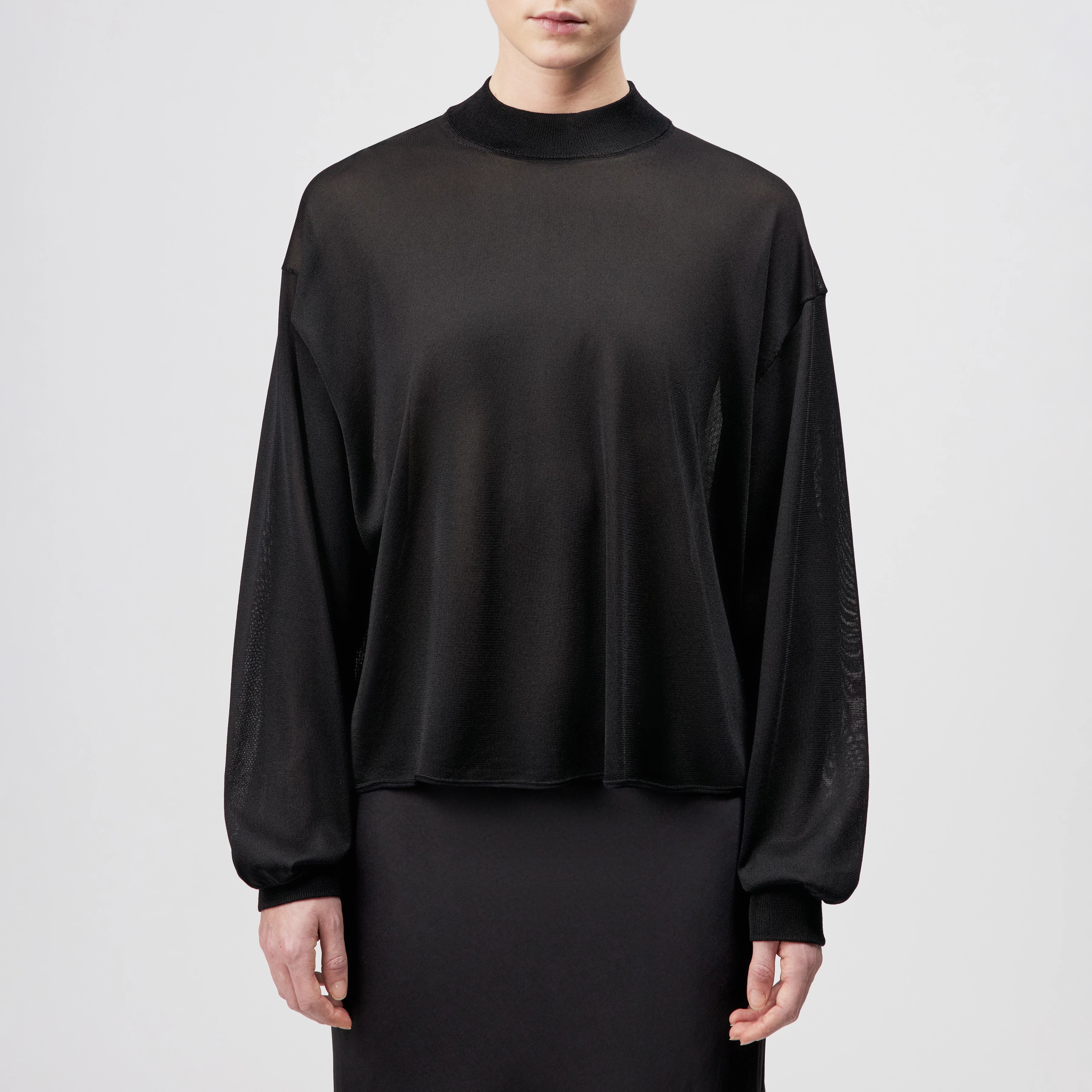 RANYA - Oversized turtleneck sweater in pure acetate - women - black - Frontansicht