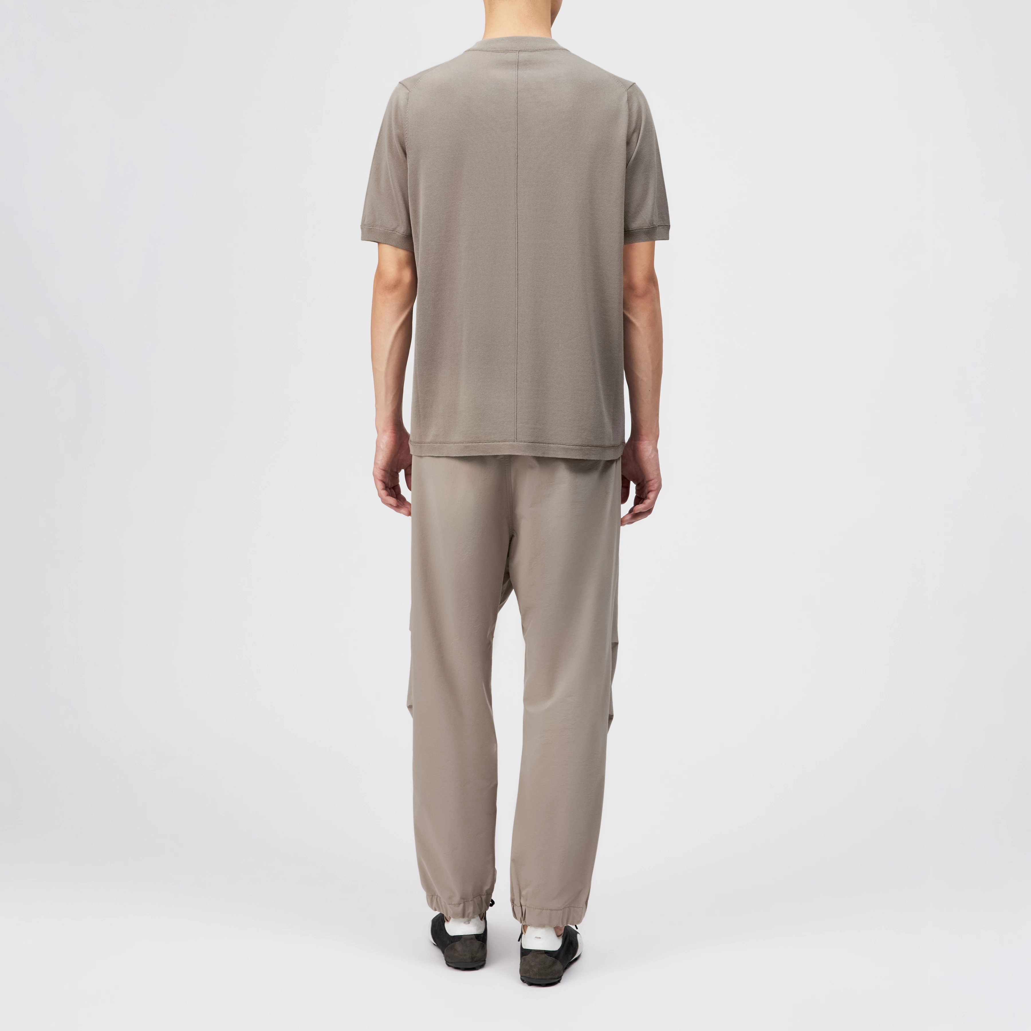 MICANO - Regular fit T-shirt in fine knit - men - beige - Rückansicht