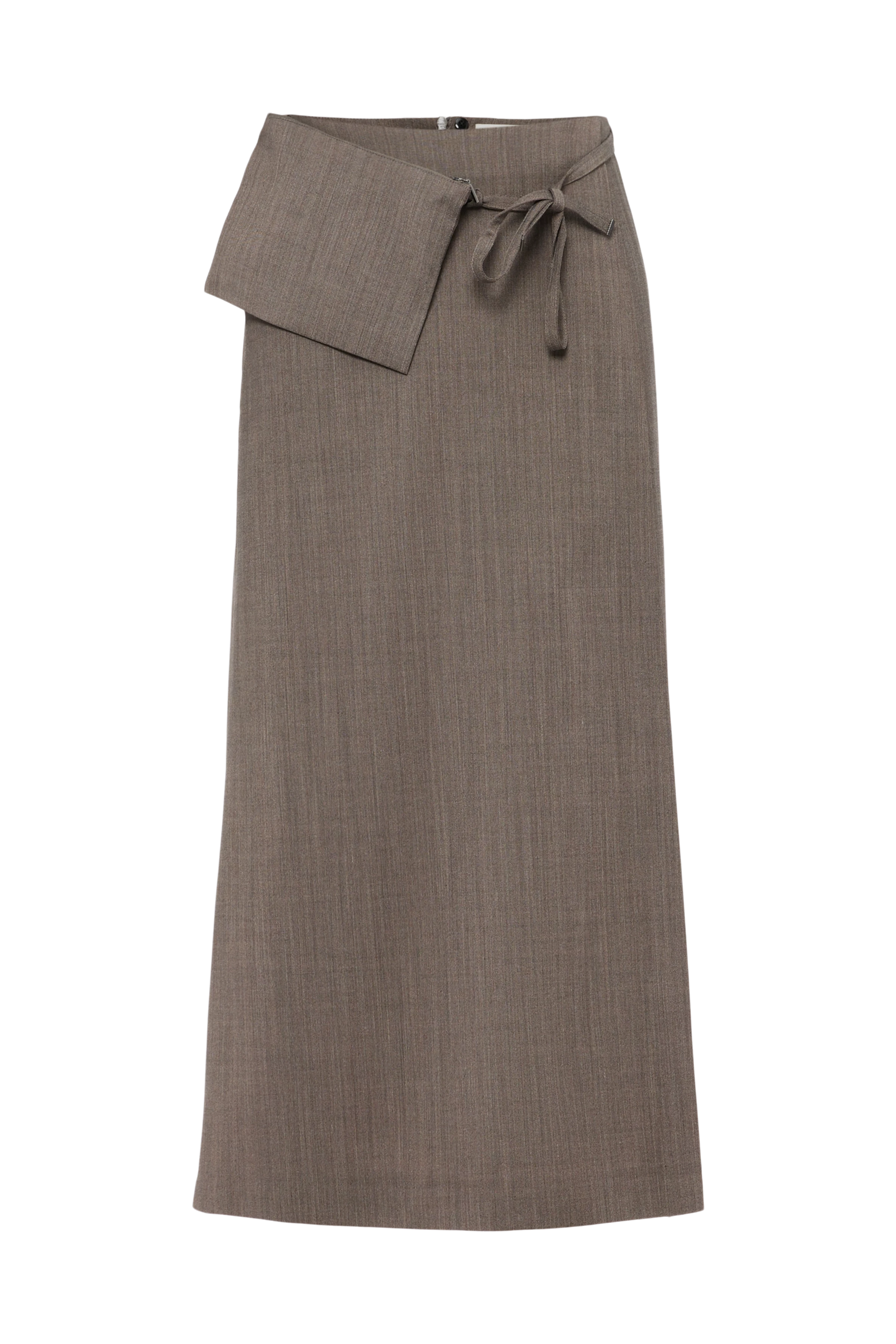 CHASITY_1 - Asymmetrical pleated skirt in bi-stretch - women - brown - Freisteller Frontansicht