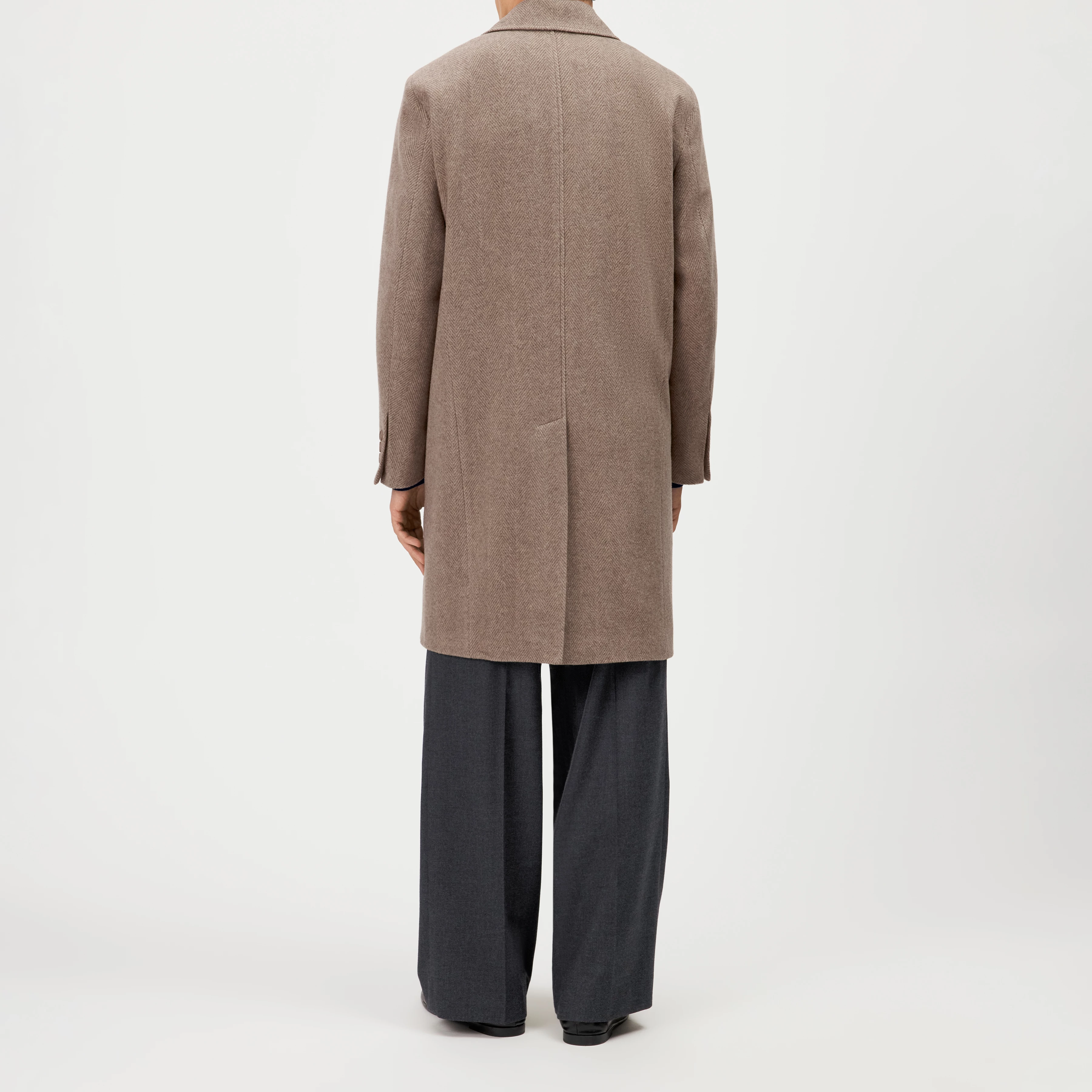 NEKOLA - Double-breasted wool-blend coat - men - brown - Rückansicht