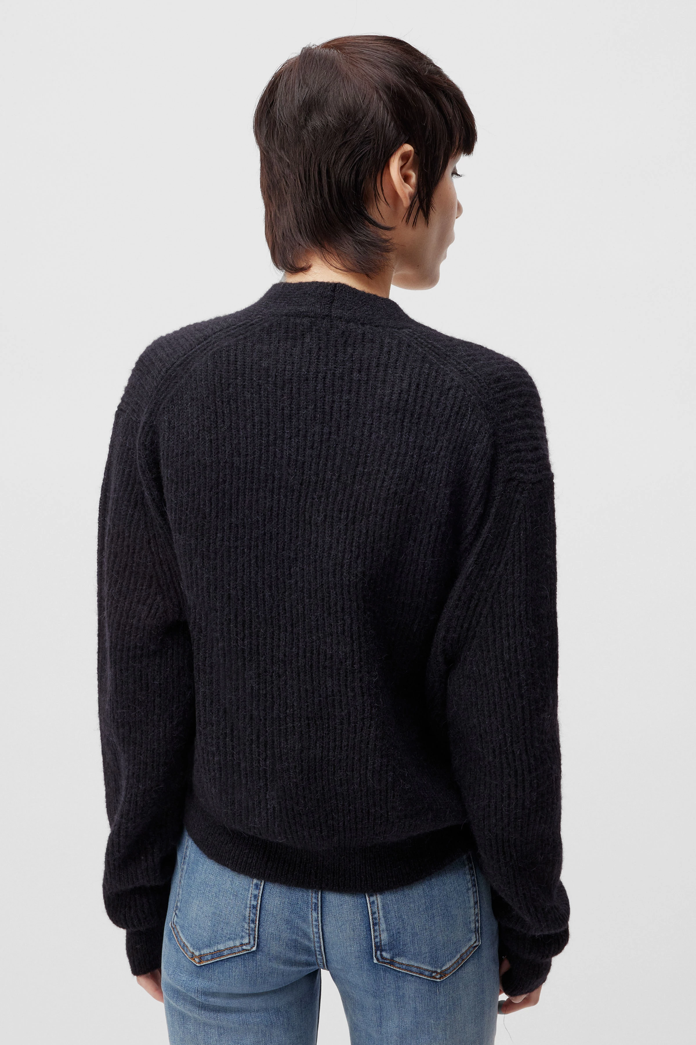 SONTJE - Veste en tricot en mélange d'alpaga et de laine - women - noir - Rückansicht