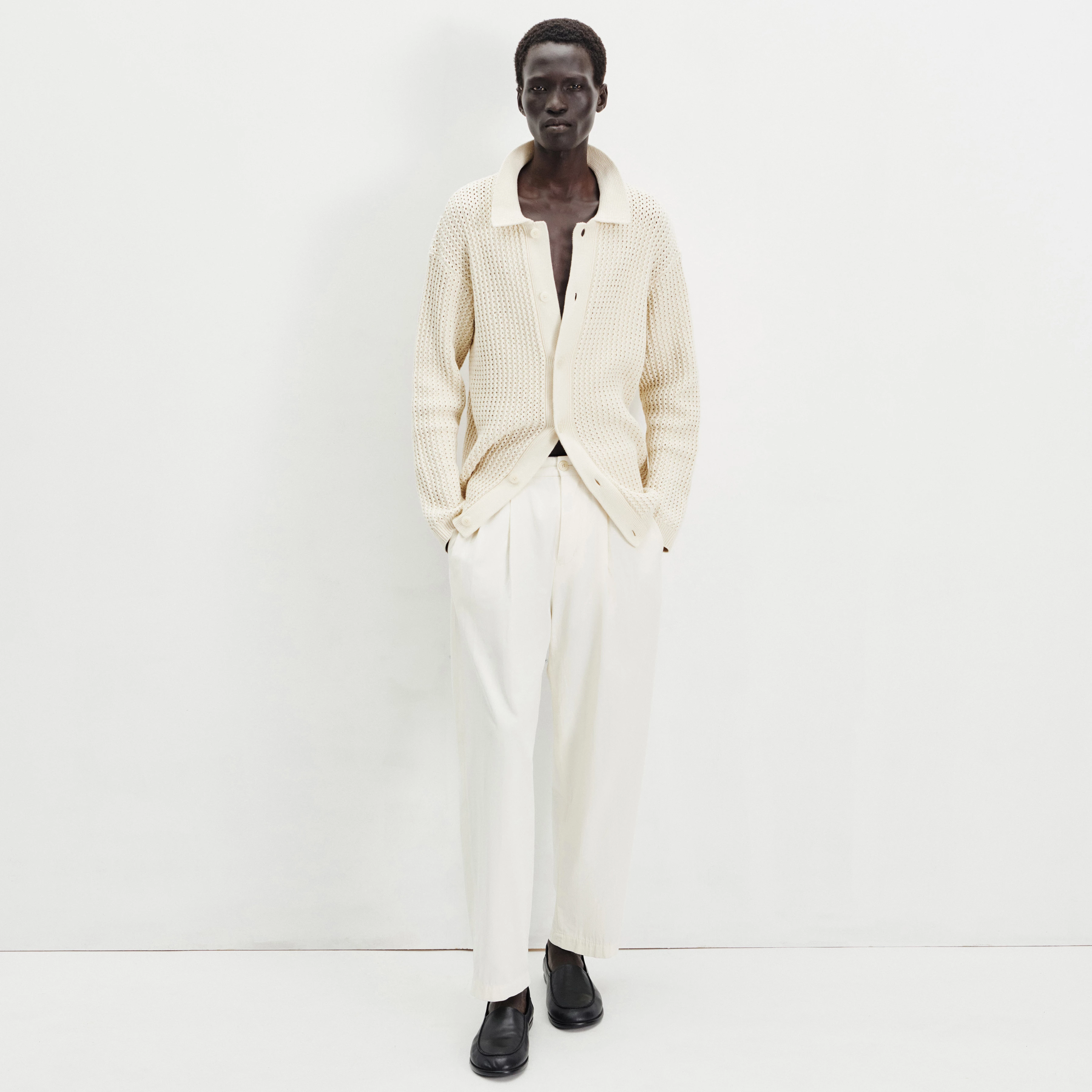MARYKO - Tailored cotton-twill trousers - men - off white