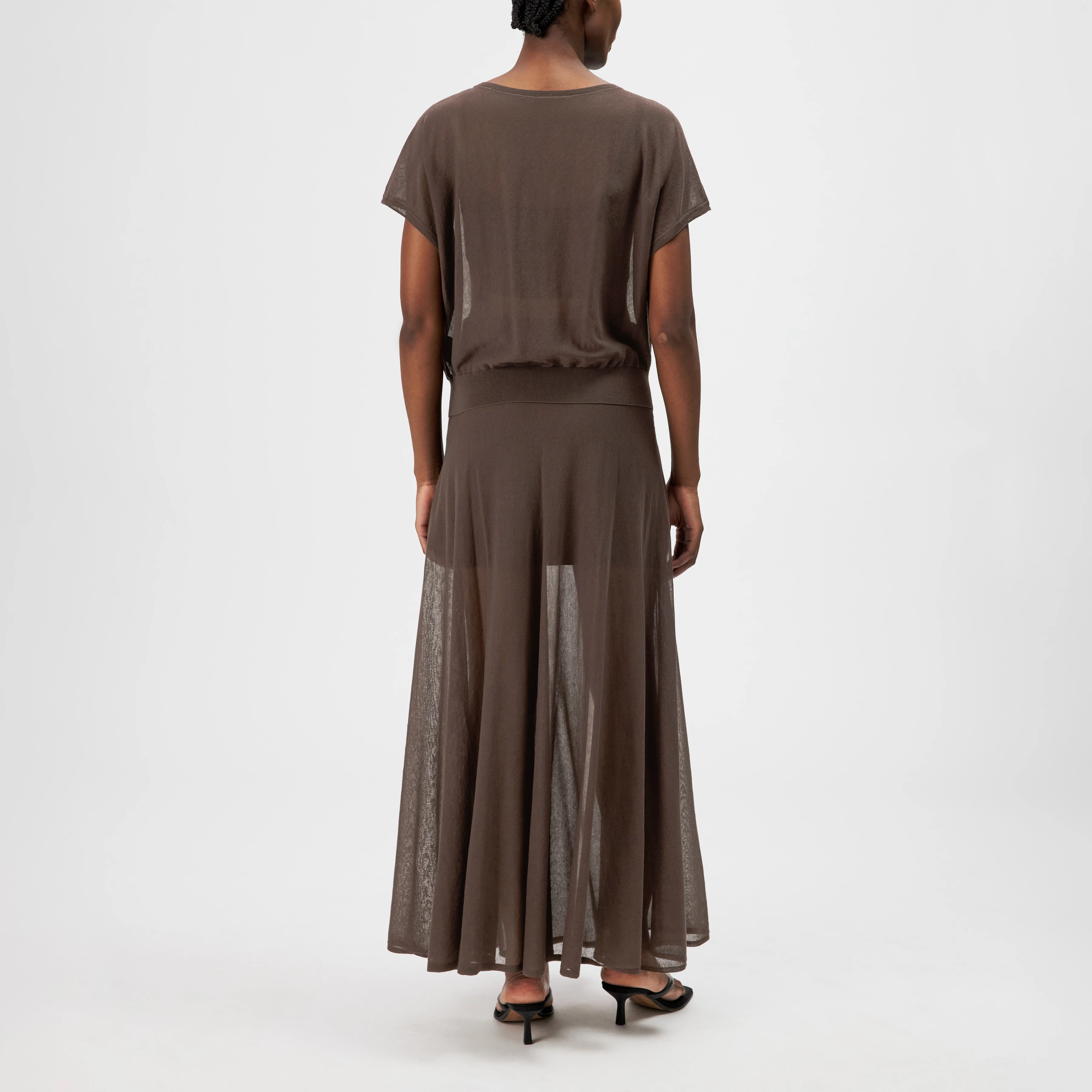 GERLOTTA - Oversized T-Shirt mit U-Boot Ausschnitt - Damen - braun - Rückansicht