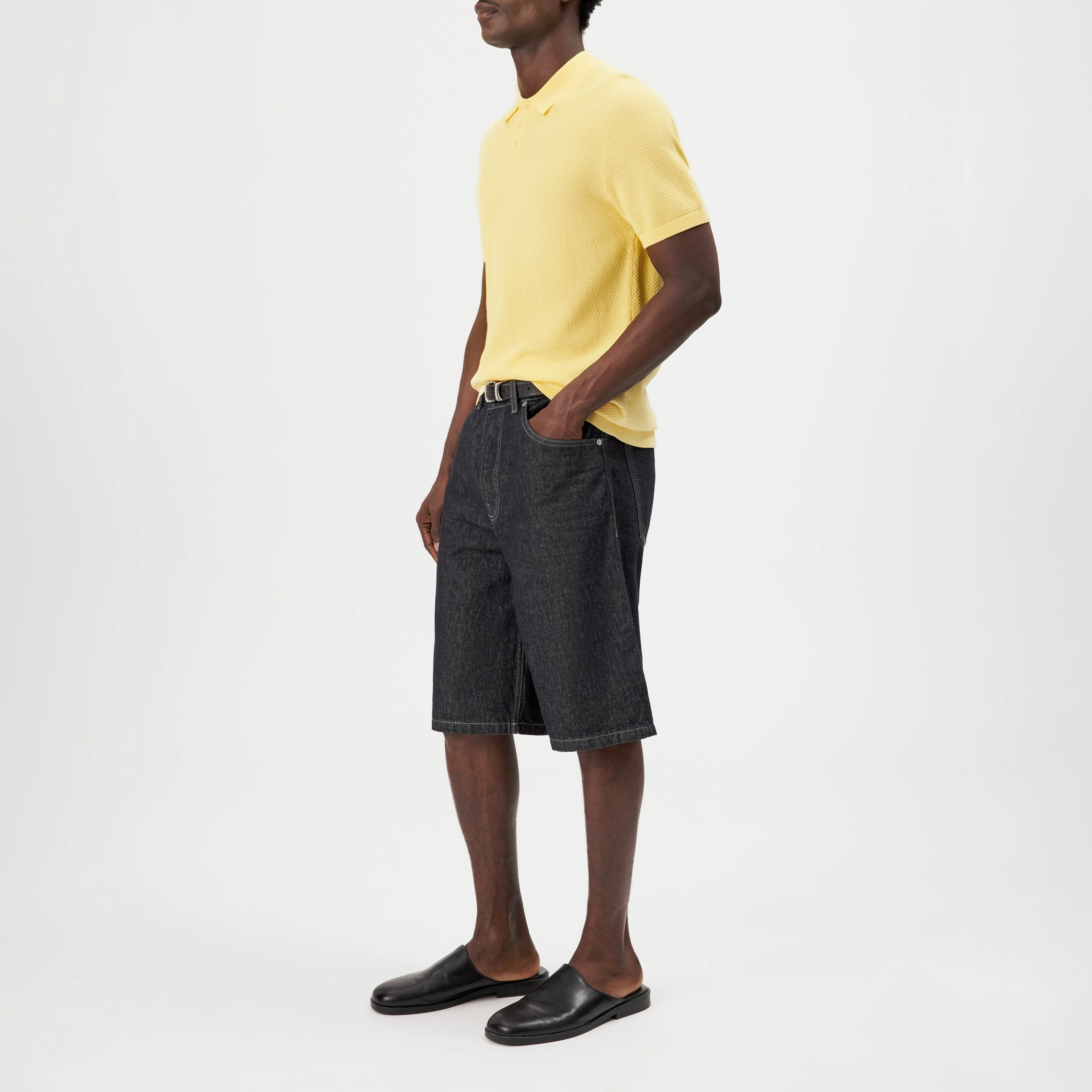 TRITON - Polo shirt in cotton - men - yellow - Seitenansicht