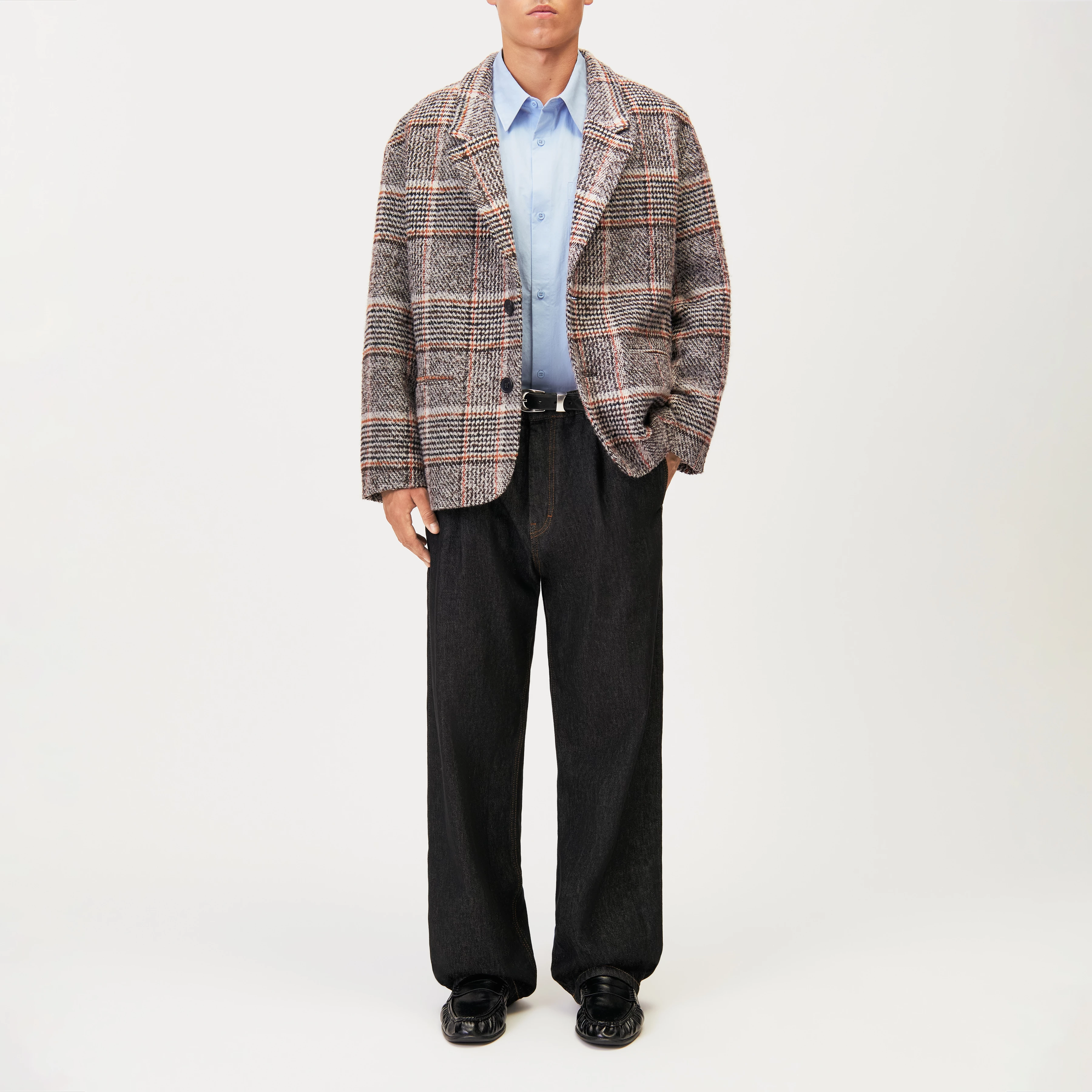 MADIM_2 - Oversized blazer in heavy fabric - men - brown - Ganzkörper-Frontansicht