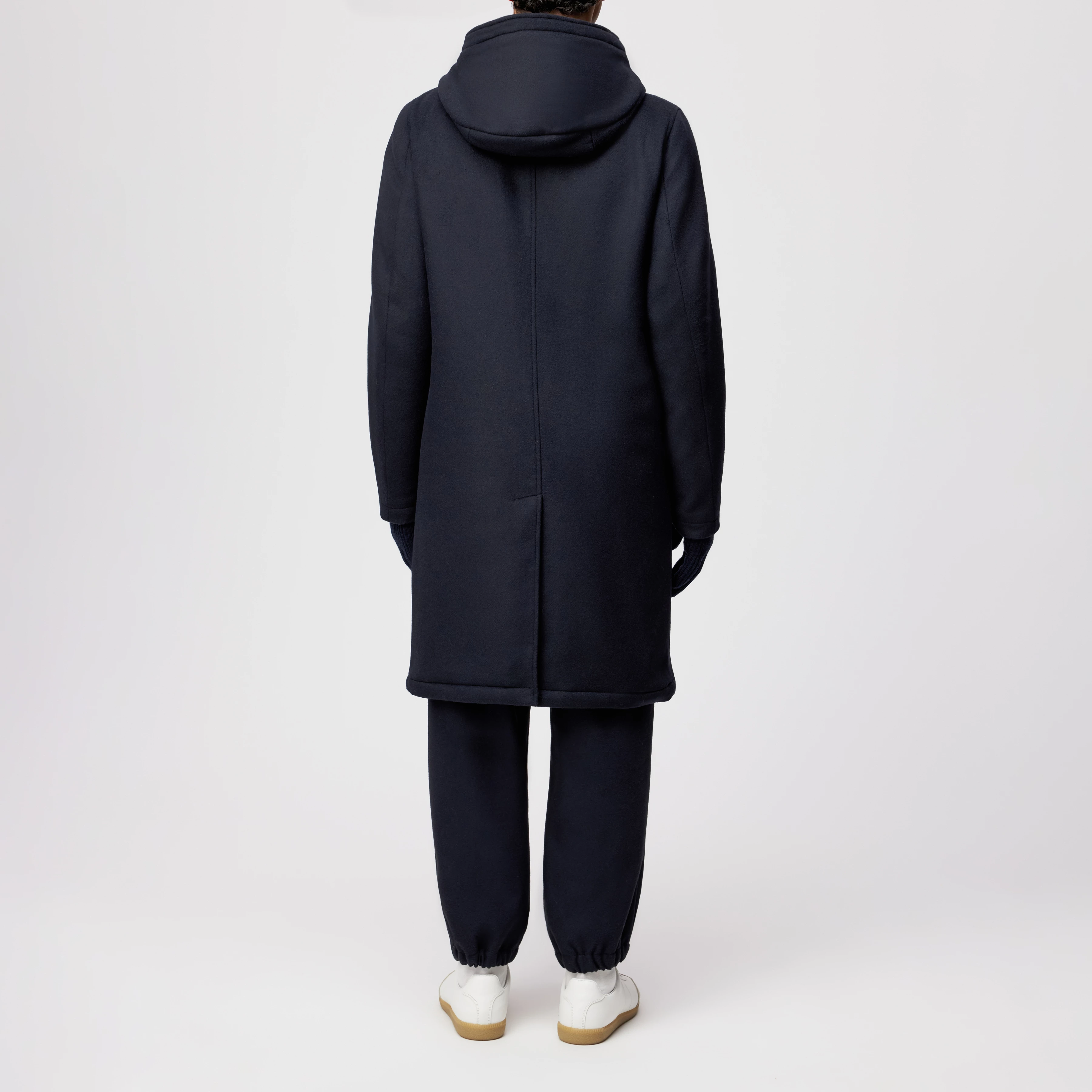 NAUKANO - Mantel mit Kapuze in Flanell - Herren - blau - Rückansicht