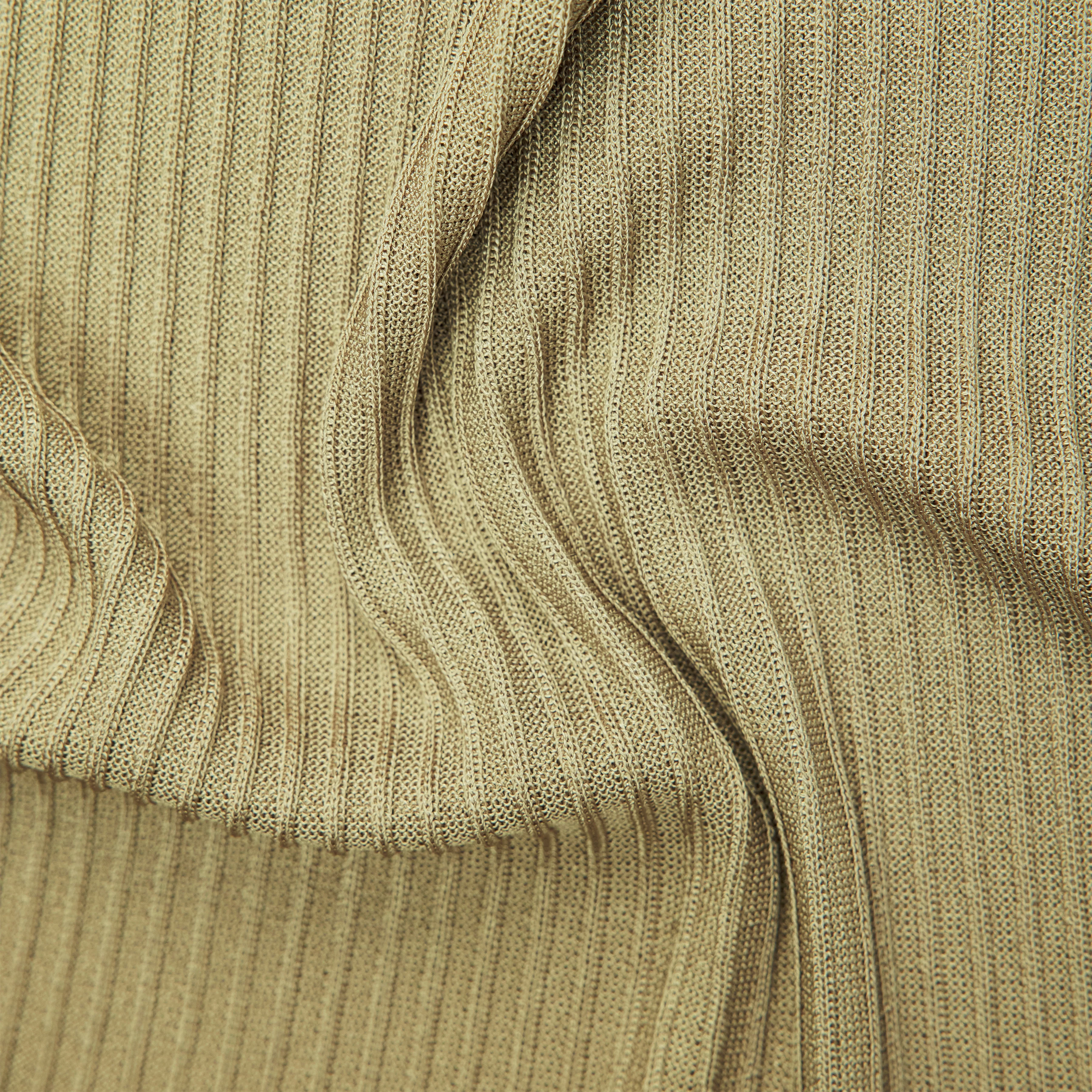 MOGLINI_2 - Crew Neck Knit T-Shirt with Ribbed Texture - women - brown - Materialbild (B2C)