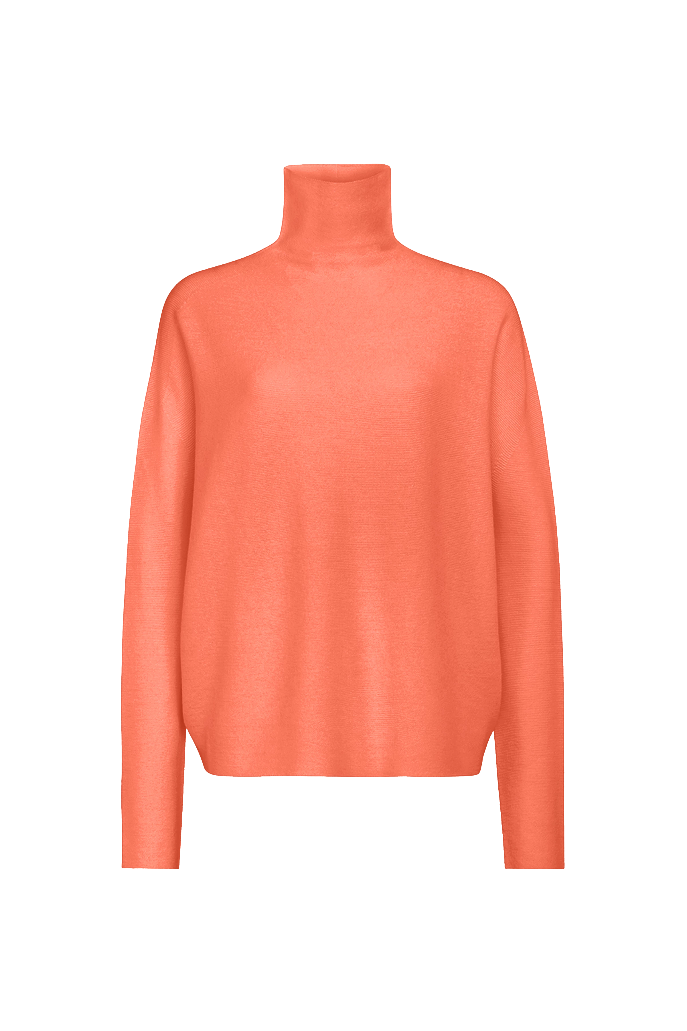 LIORA - Egg-Shape Rollkragenpullover in 100% Merinowolle - Damen - orange - Freisteller Frontansicht