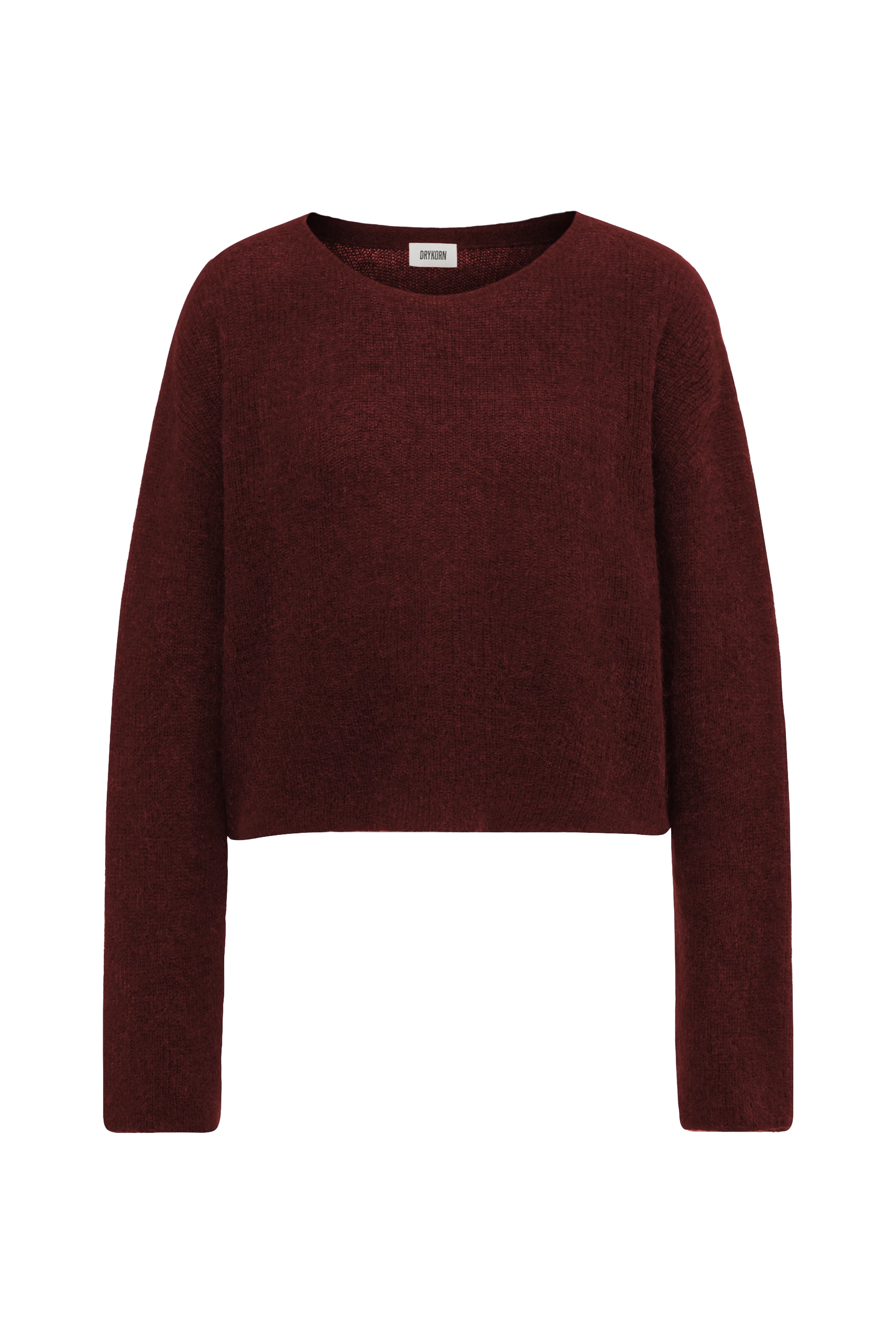 IMENY - Verkürzter Pullover in luxuriösem Suri Alpaka-Mix - Damen - rot - Freisteller Frontansicht