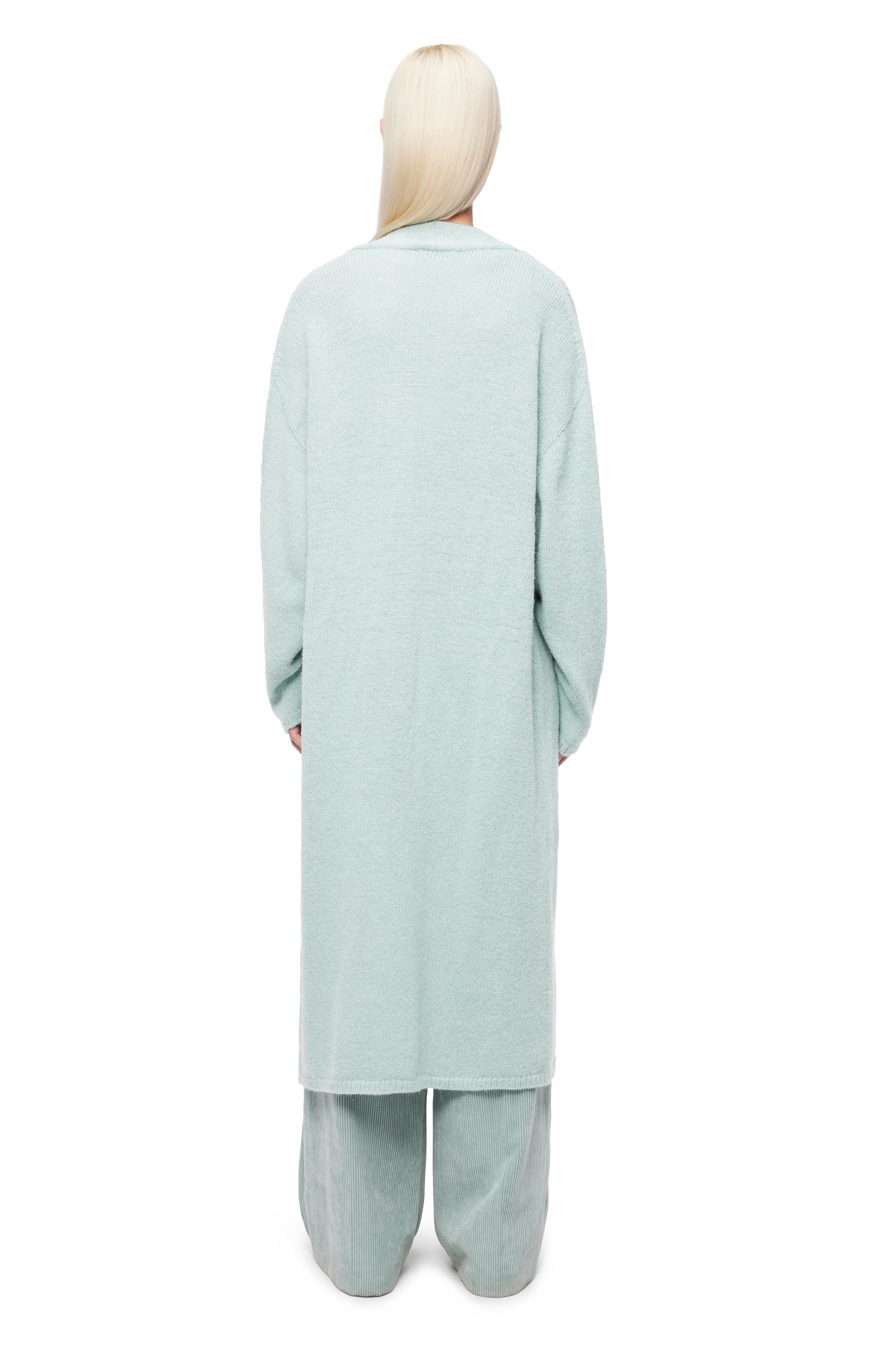 FABEANY - Strickmantel in Woll-Alpakamix - Damen - blau - Rückansicht