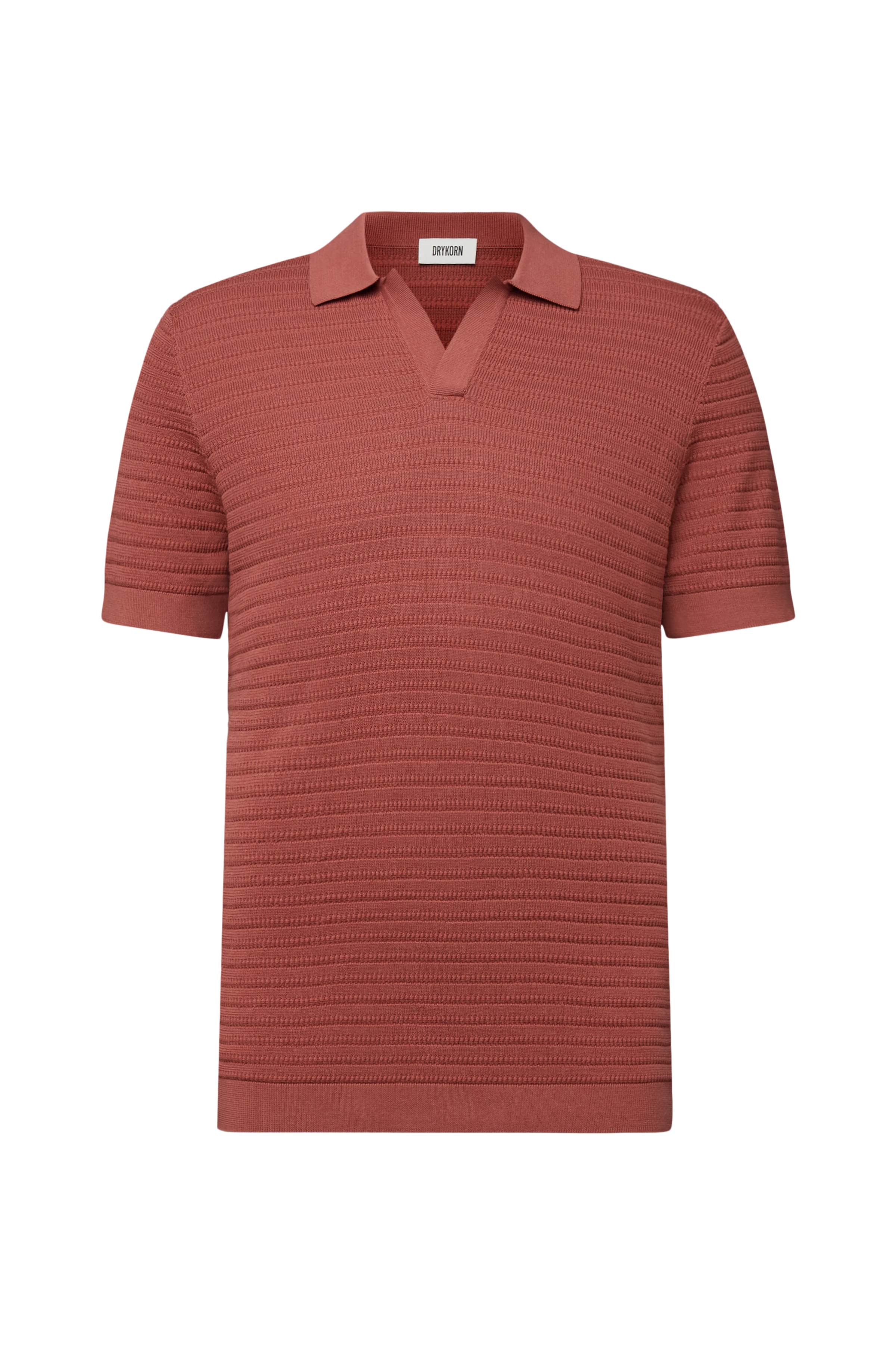 BRAIAN - Gebreide polo in gemerceriseerd katoen - heren - oranje - Freisteller Frontansicht