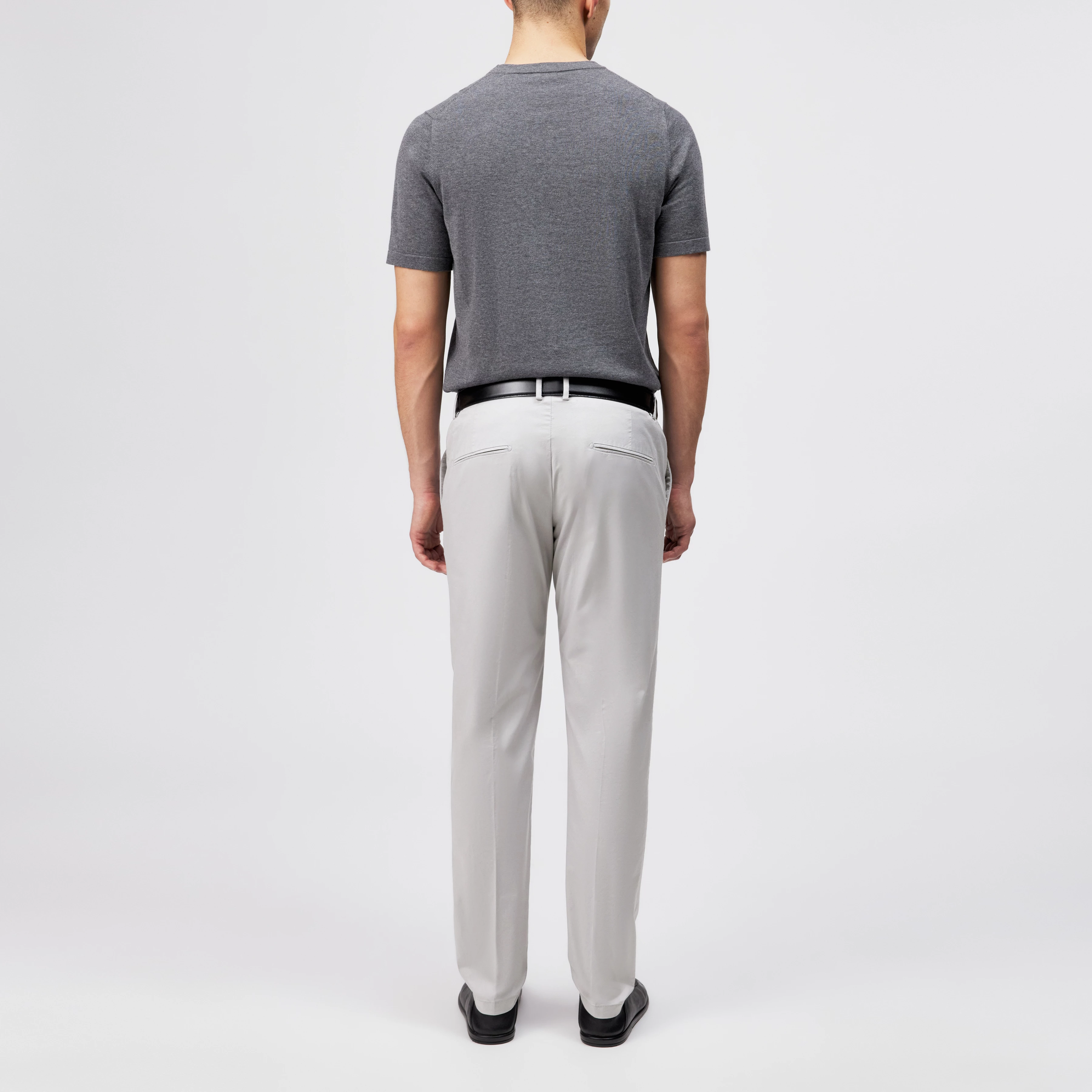 AJEND - Ready-made trousers in cotton gabardine - men - grey - Rückansicht