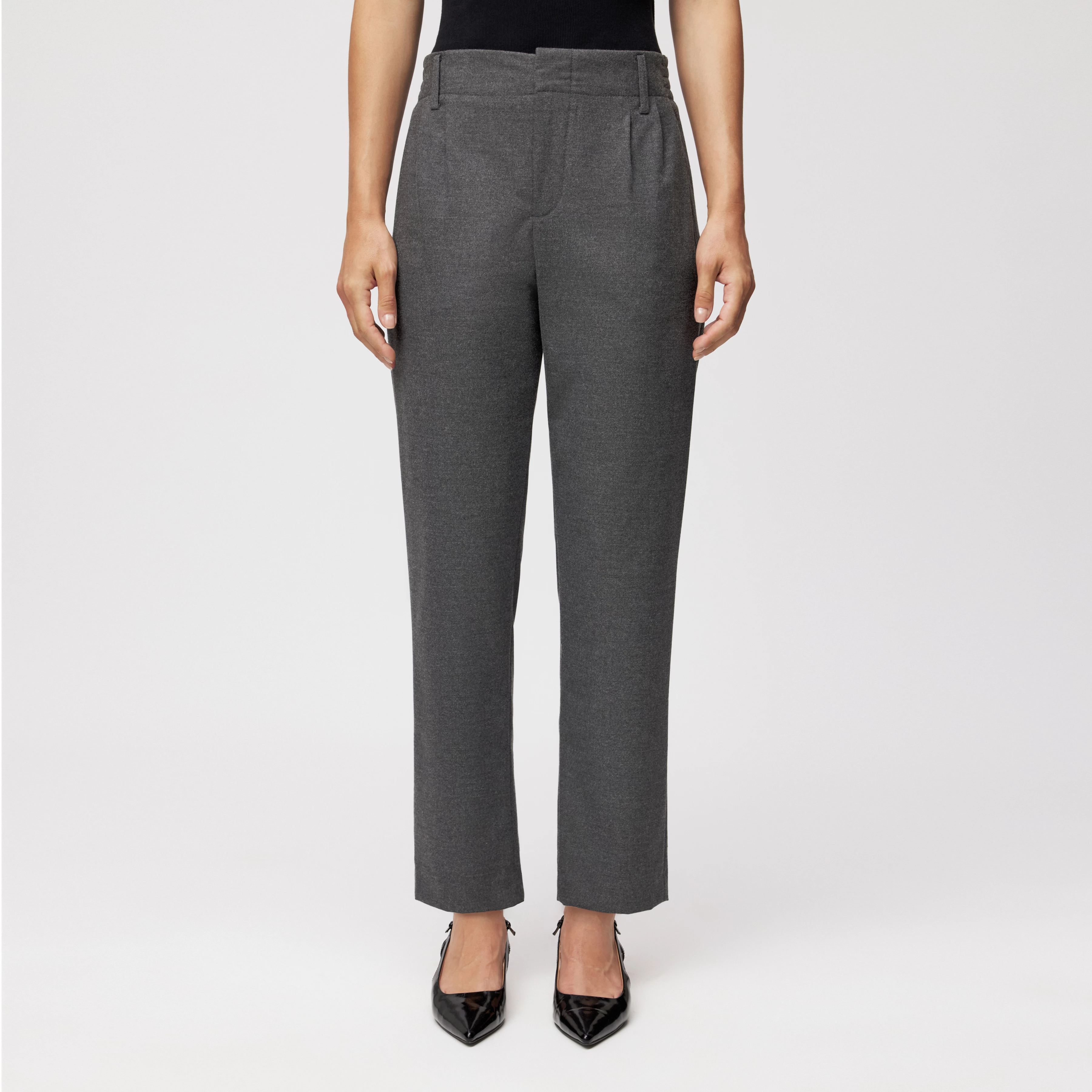 DISPATCH_0 - Pleated trousers in viscose blend - women - grey - Frontansicht