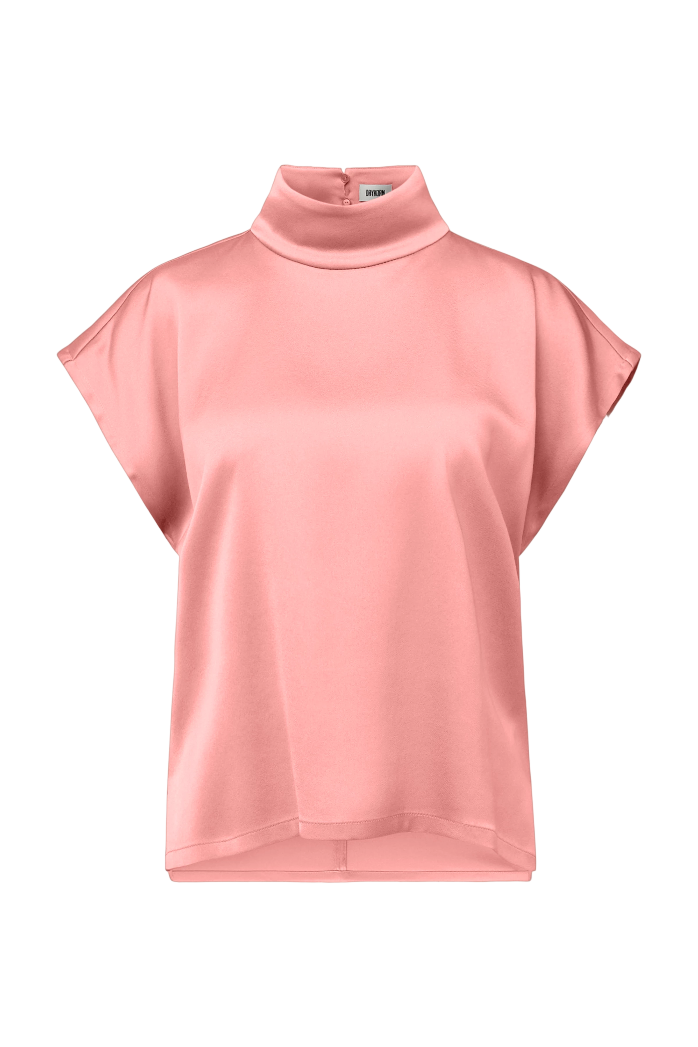 ALARIA_1 - Shirt blouse with stand-up collar in satin - women - orange - Freisteller Frontansicht