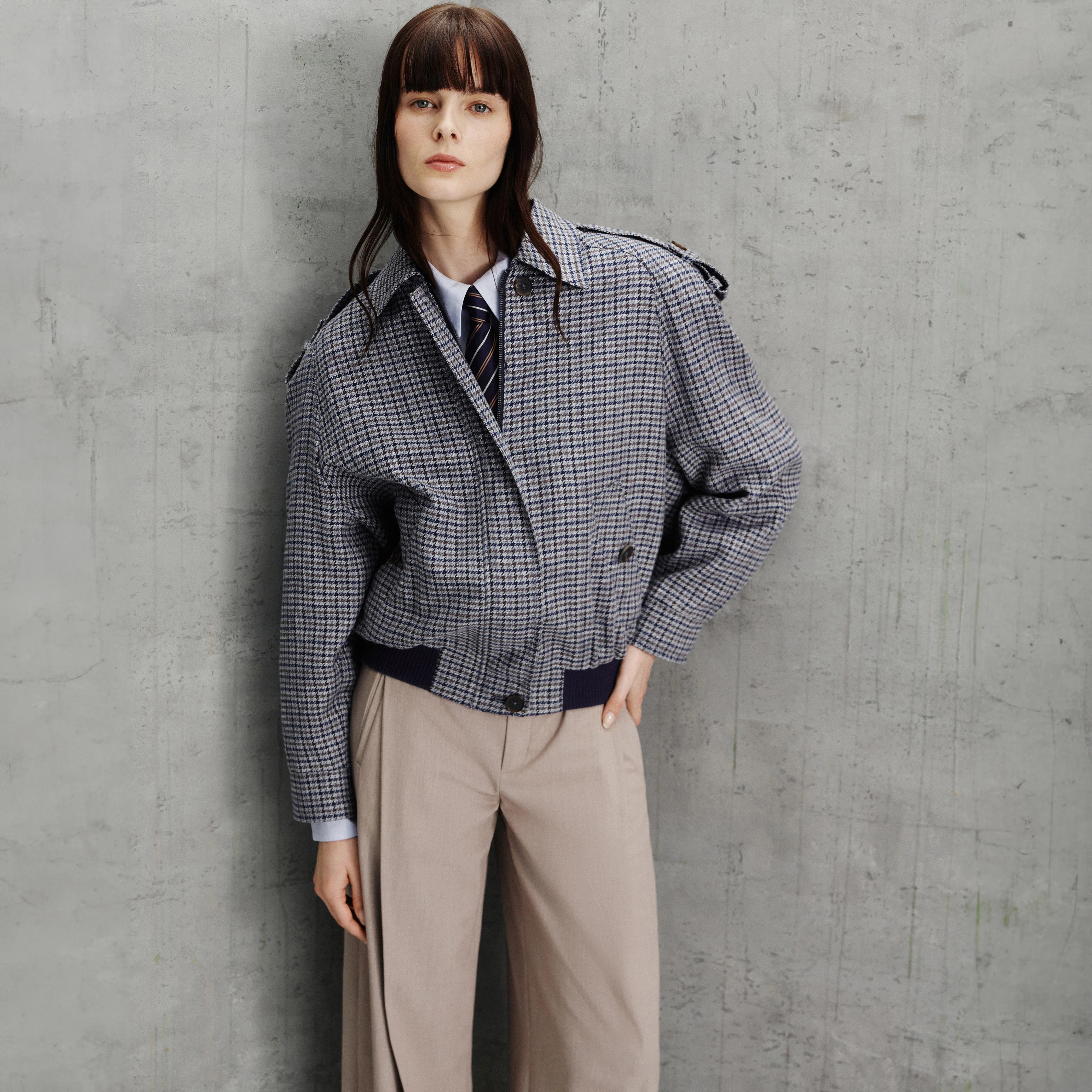 DUNDALE - Oversized Bomberjacke in Baumwoll-Leinen-Mix - Damen - blau