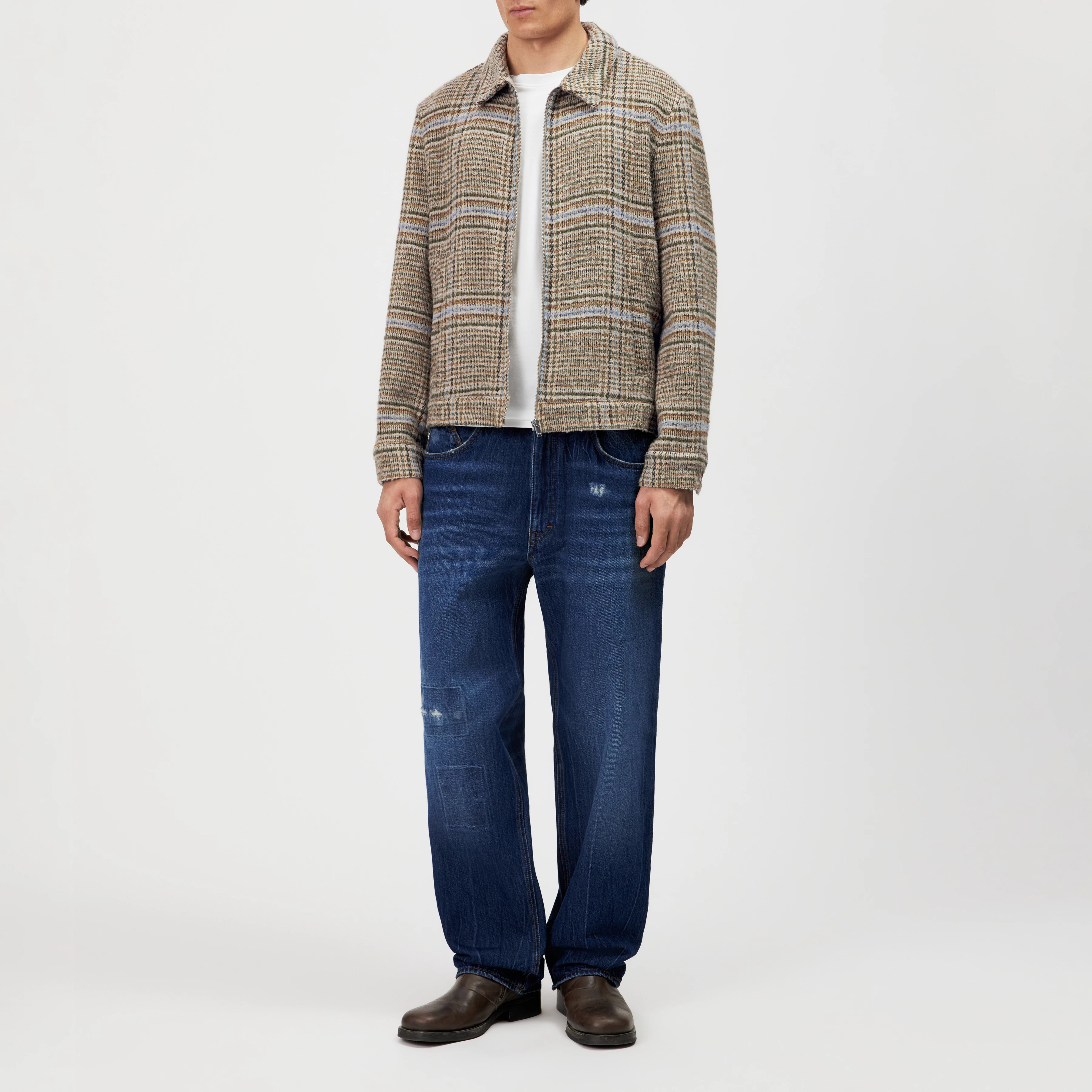 RIKKA_2 - Checked woven jacket - men - green - Ganzkörper-Frontansicht
