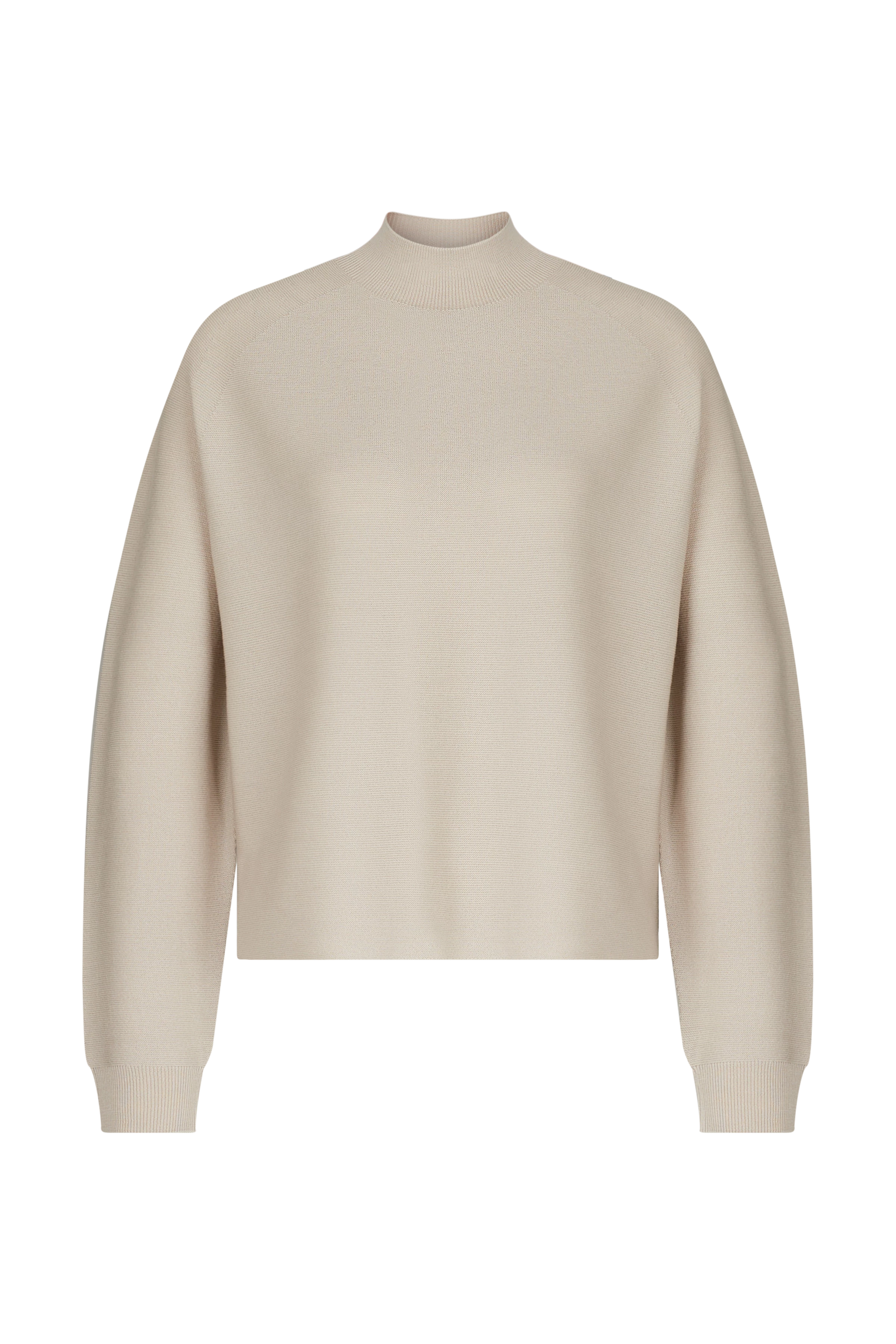 LOTIAMI - Verkürzter Pullover in 100% Merinowolle - Damen - beige - Freisteller Frontansicht