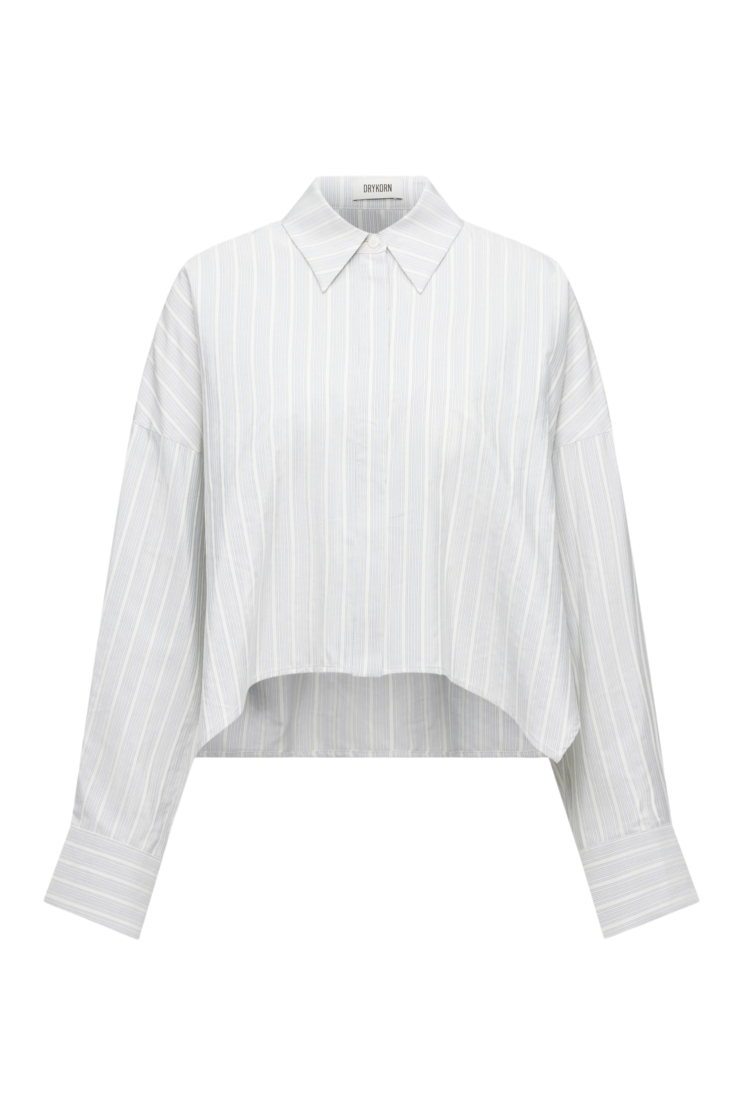 OSHIA - Oversized Hemdbluse in Seide-Baumwolle Mix - Damen - blau - Freisteller Frontansicht