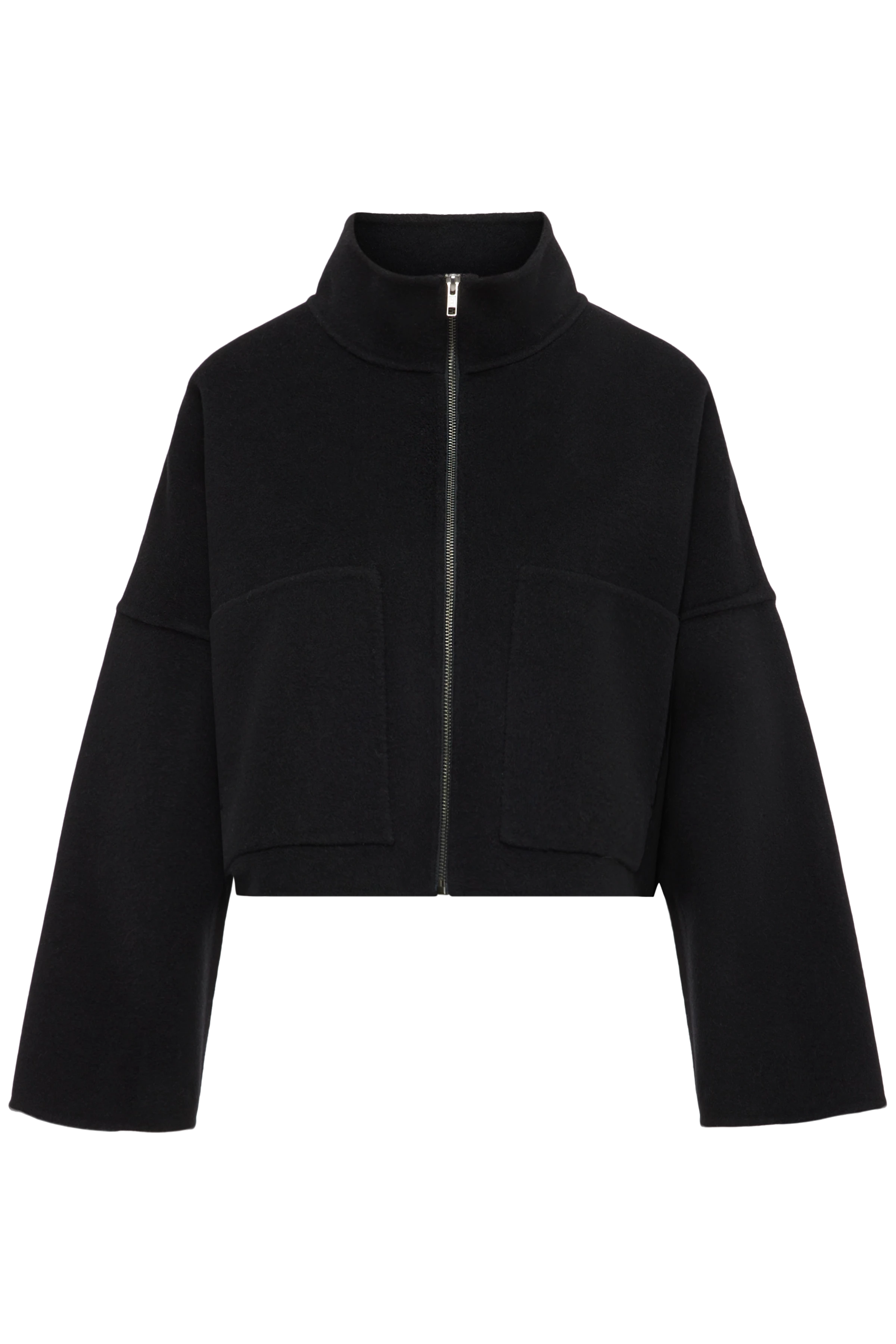 ELSTOW_1 - Oversized Jacke in Woll-Doubleface - Damen - schwarz - Freisteller Frontansicht