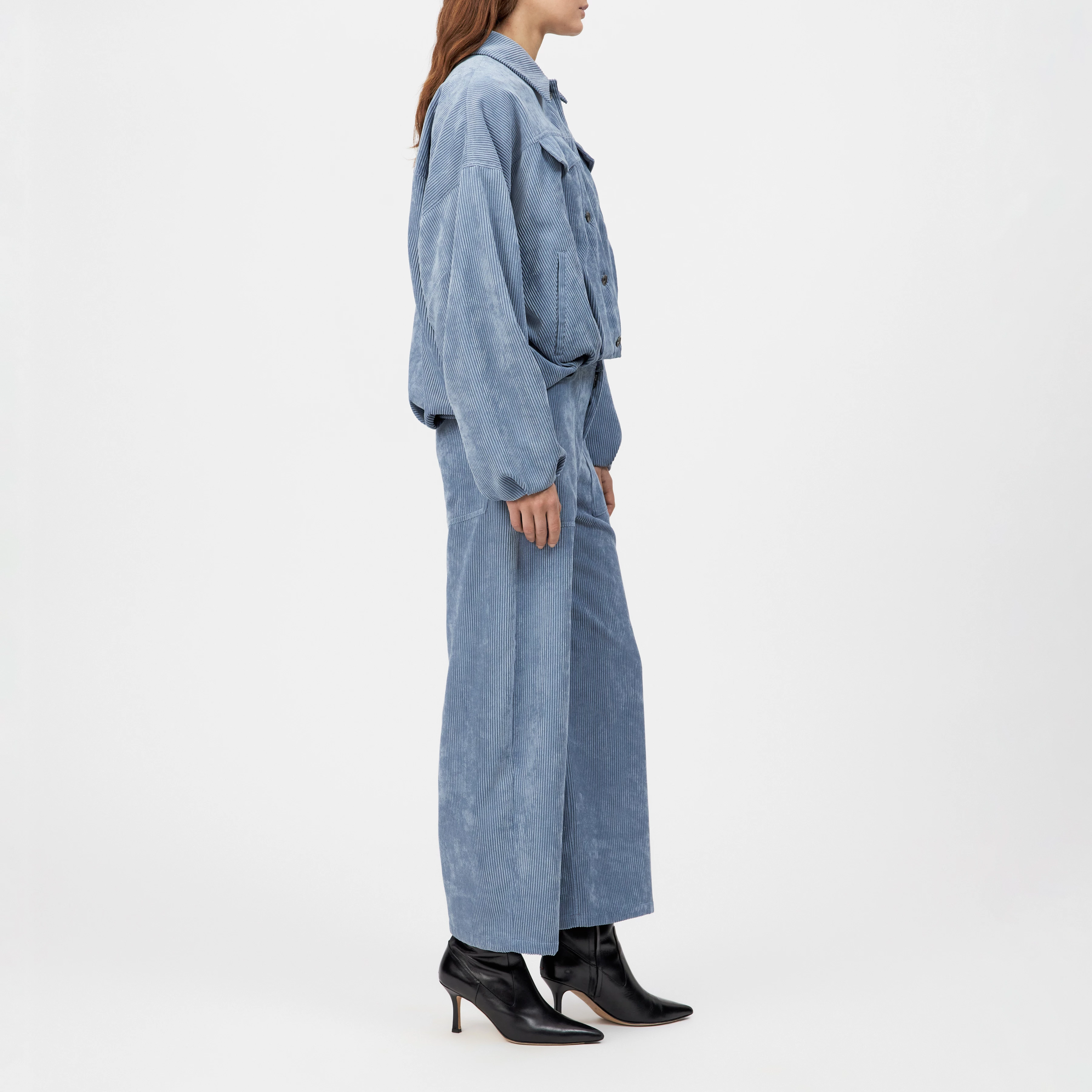 BLAXTON - Denim jacket in corduroy - women - blue - Seitenansicht