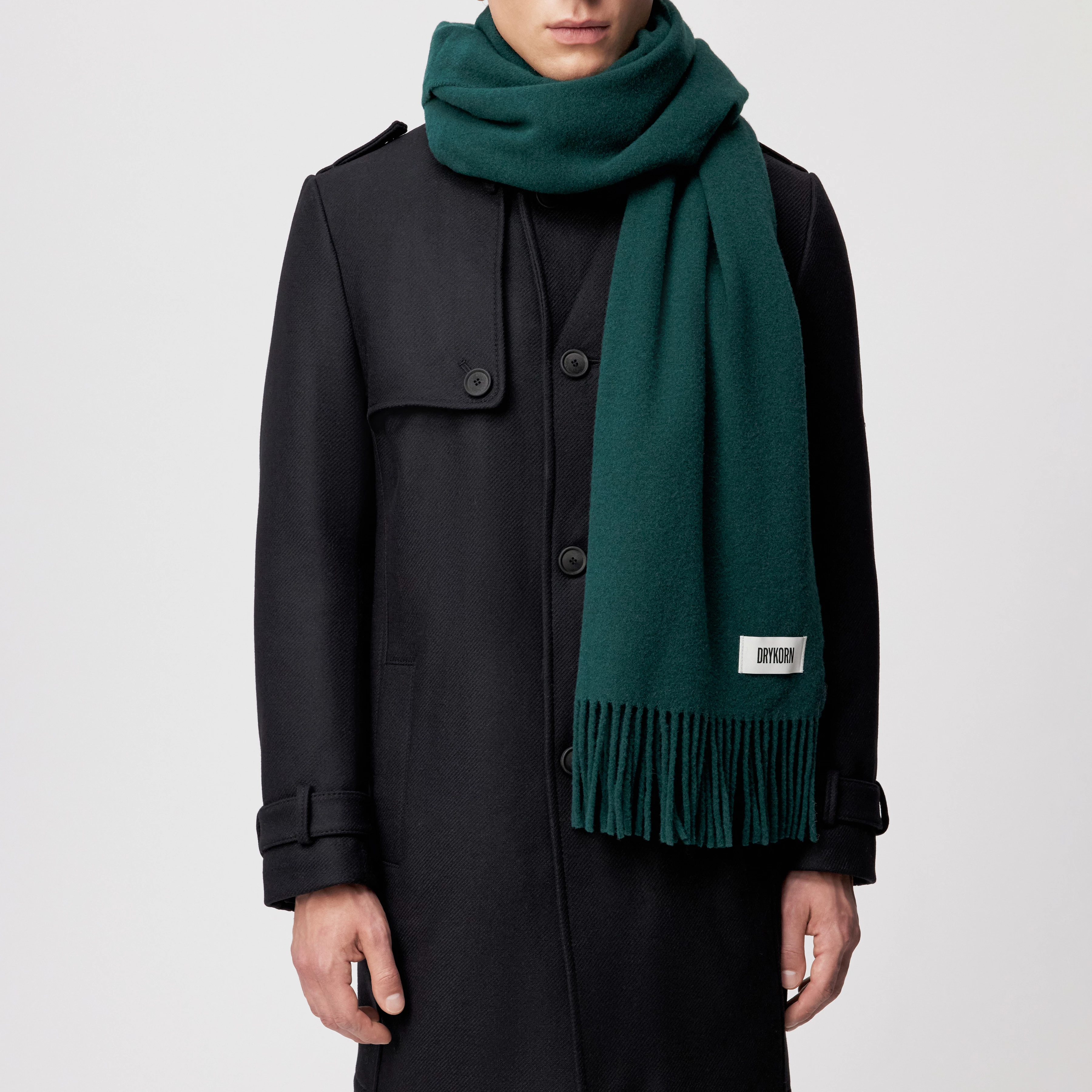 GAZE_4 - Schal in Wolltwill - Unisex - grün - Frontansicht