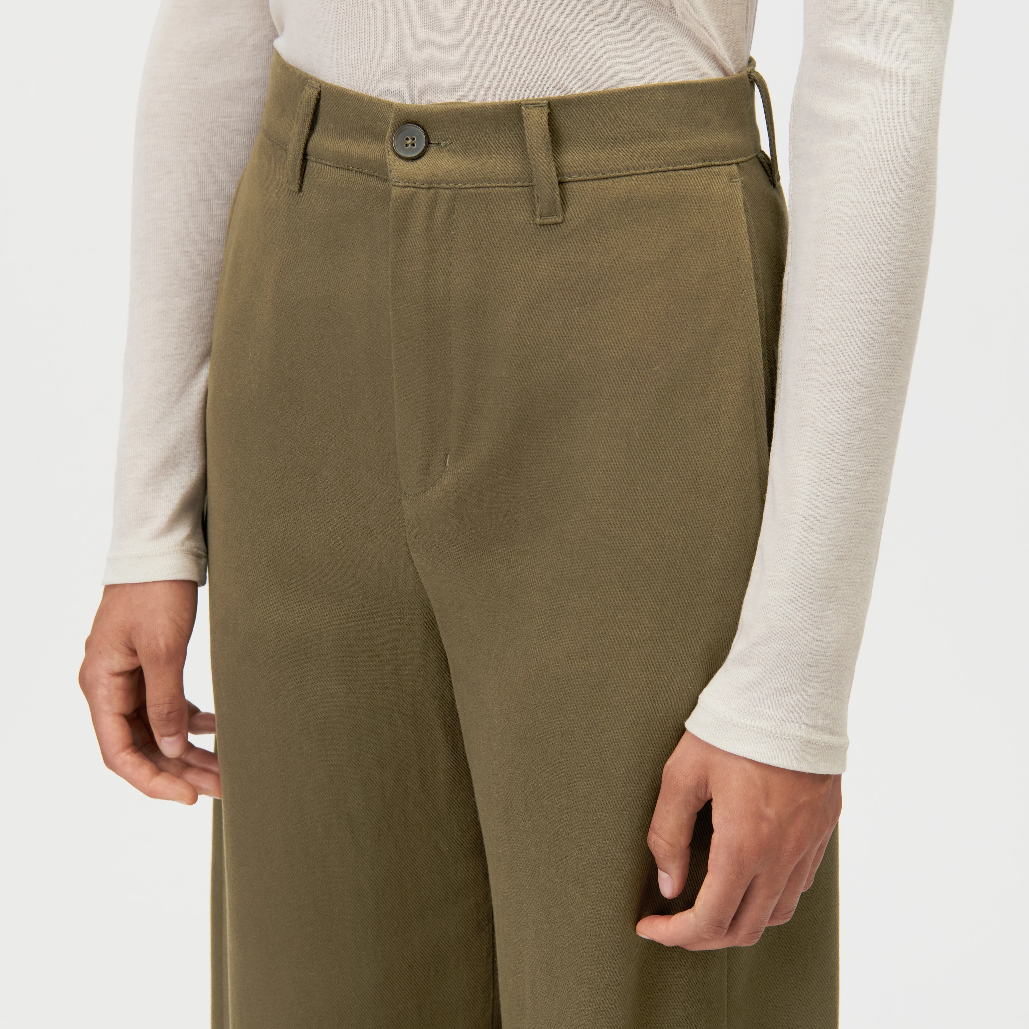 RECEIVE - Pantalon ample coupe décontractée - women - vert - Detailansicht am Model