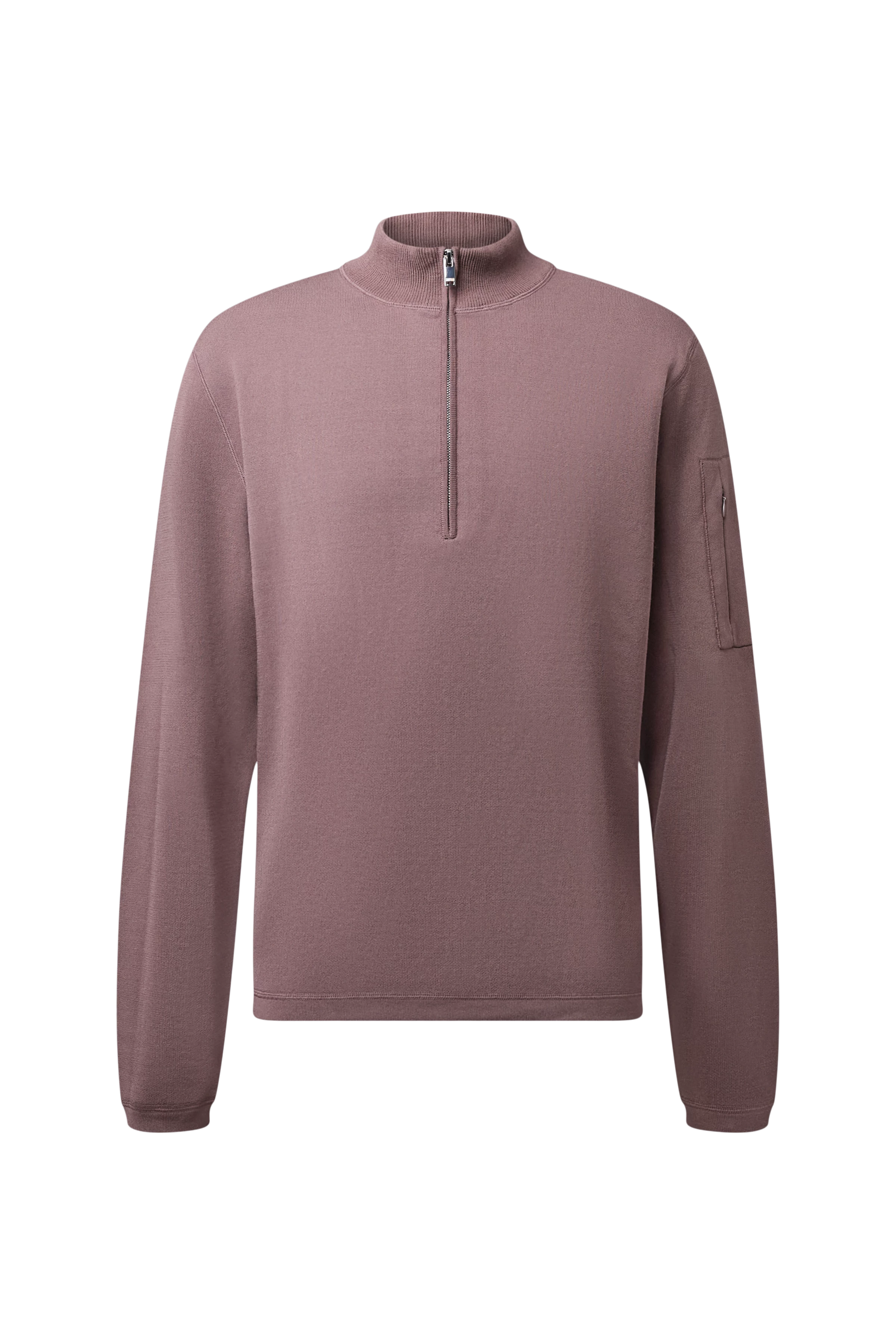 TARVIK - Half-zip jumper with stand collar in pure wool - men - red - Freisteller Frontansicht