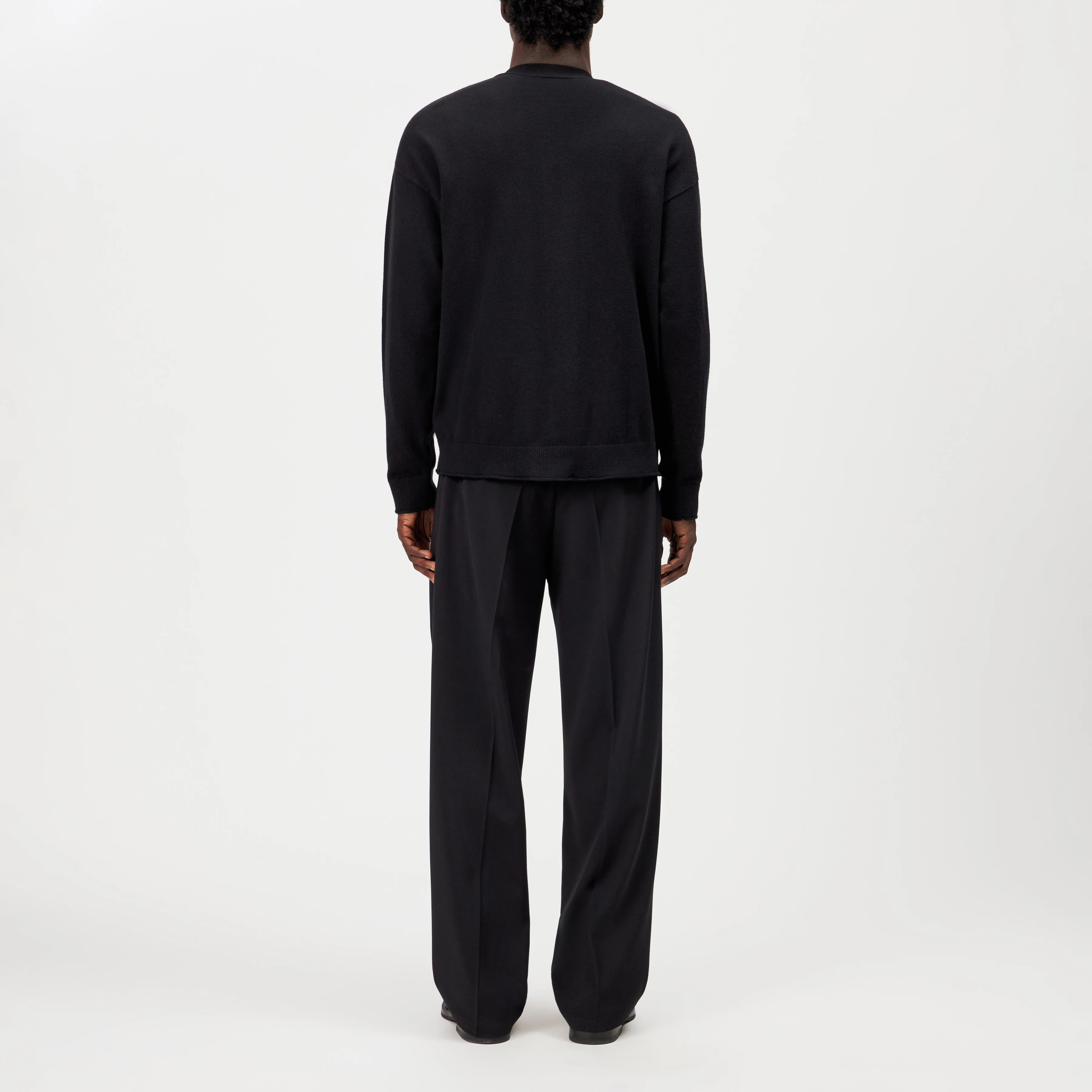 ELUAN - Fine knit cardigan - men - black - Rückansicht