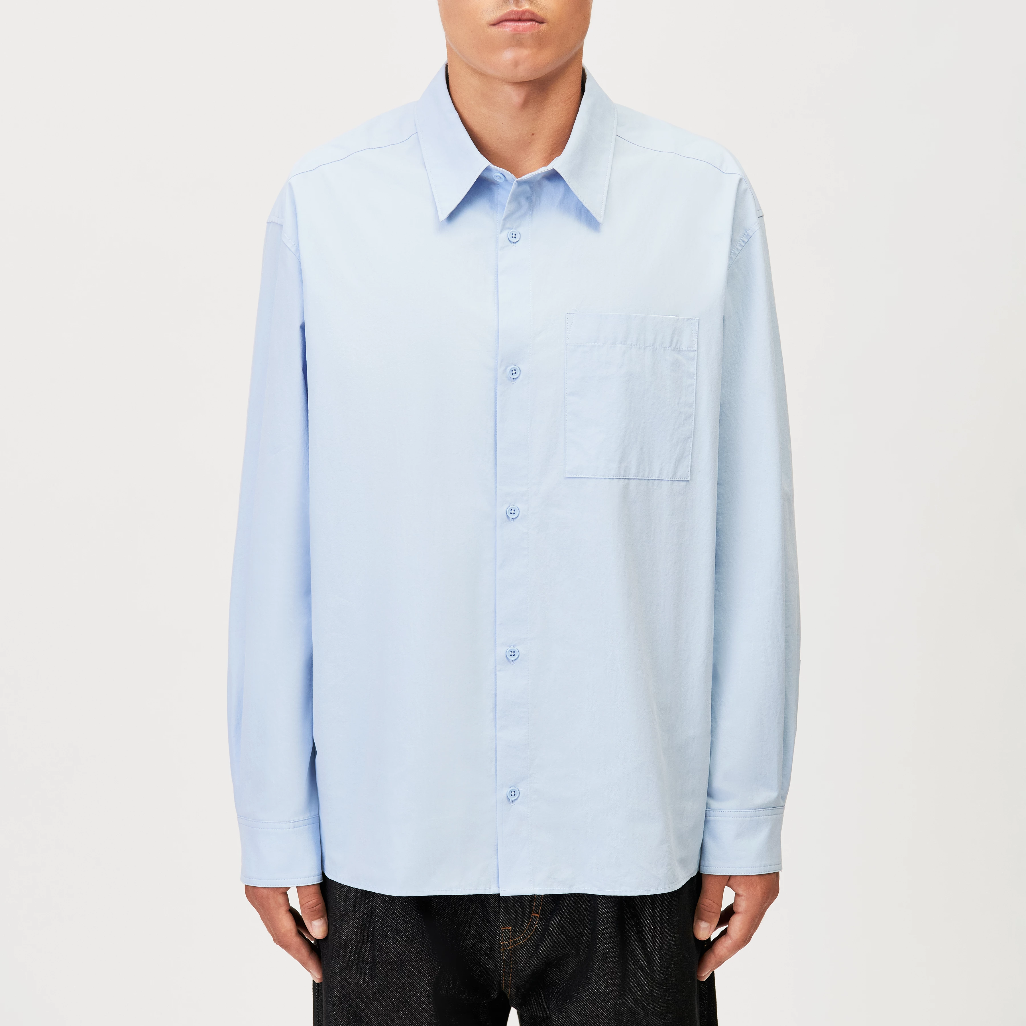 BAUNT - Regular Fit Pure Cotton Shirt - men - blue - Frontansicht