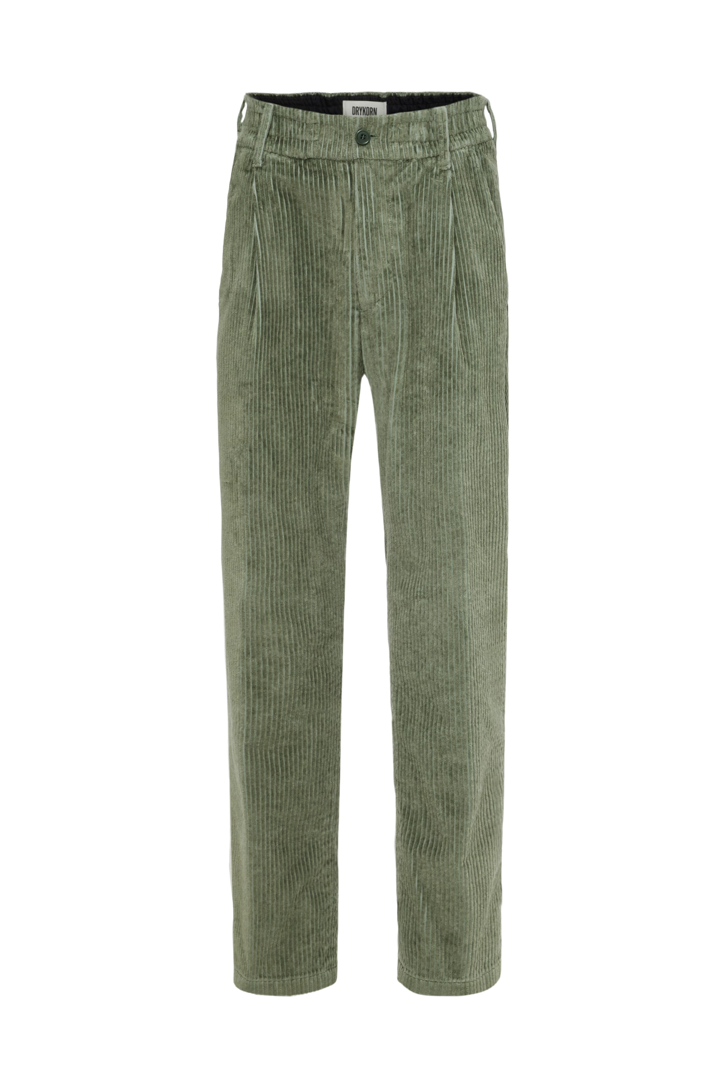 CHASY_RGLR - Casual Hose mit Bundfalte in Baumwoll-Breitcord - Herren - grün - Freisteller Frontansicht