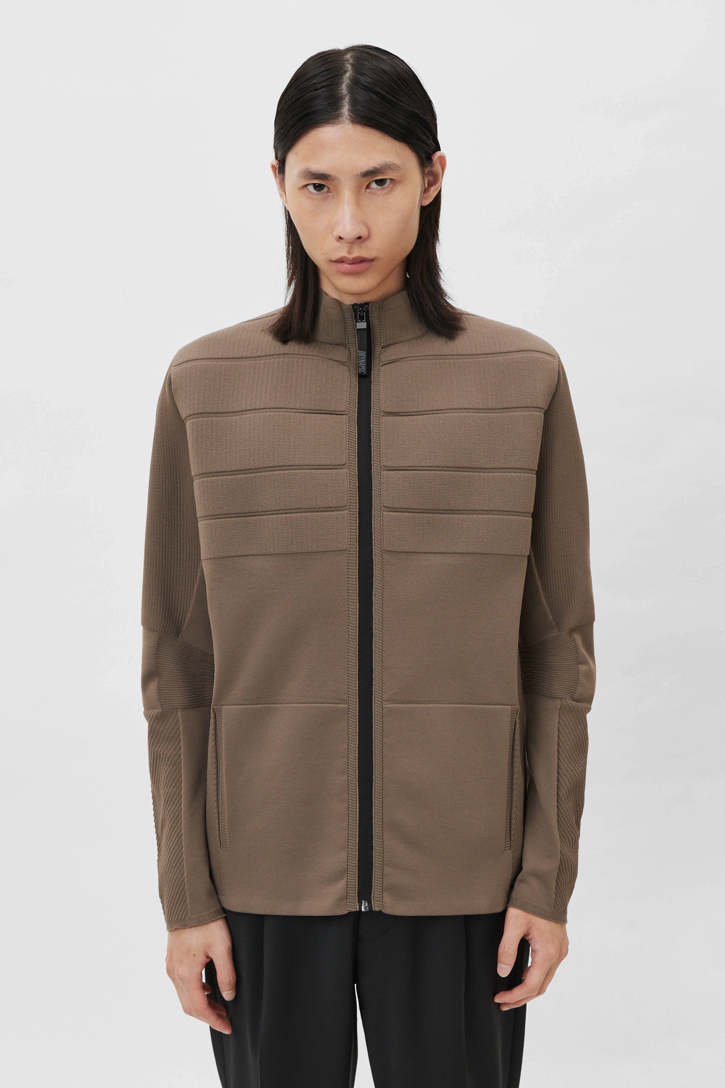 BRAXTEN - sporty zip jacket in lightweight material - men - brown - Frontansicht