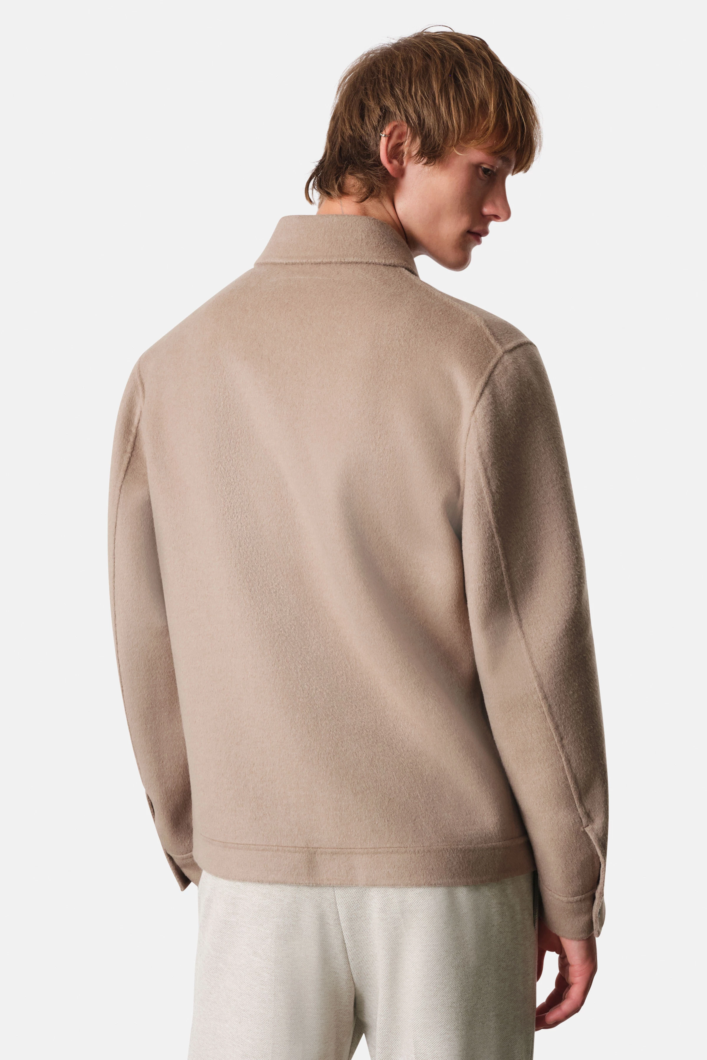 RIKKA - Blouson jacket in wool blend - men - beige - Rückansicht