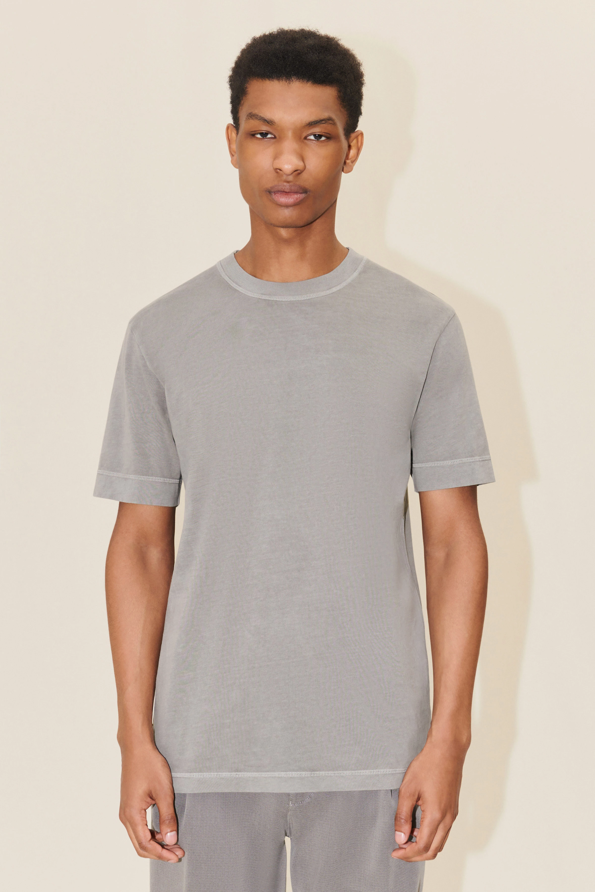 RAPHAEL - T-Shirt in weichem Jersey - Herren - grau - Frontansicht