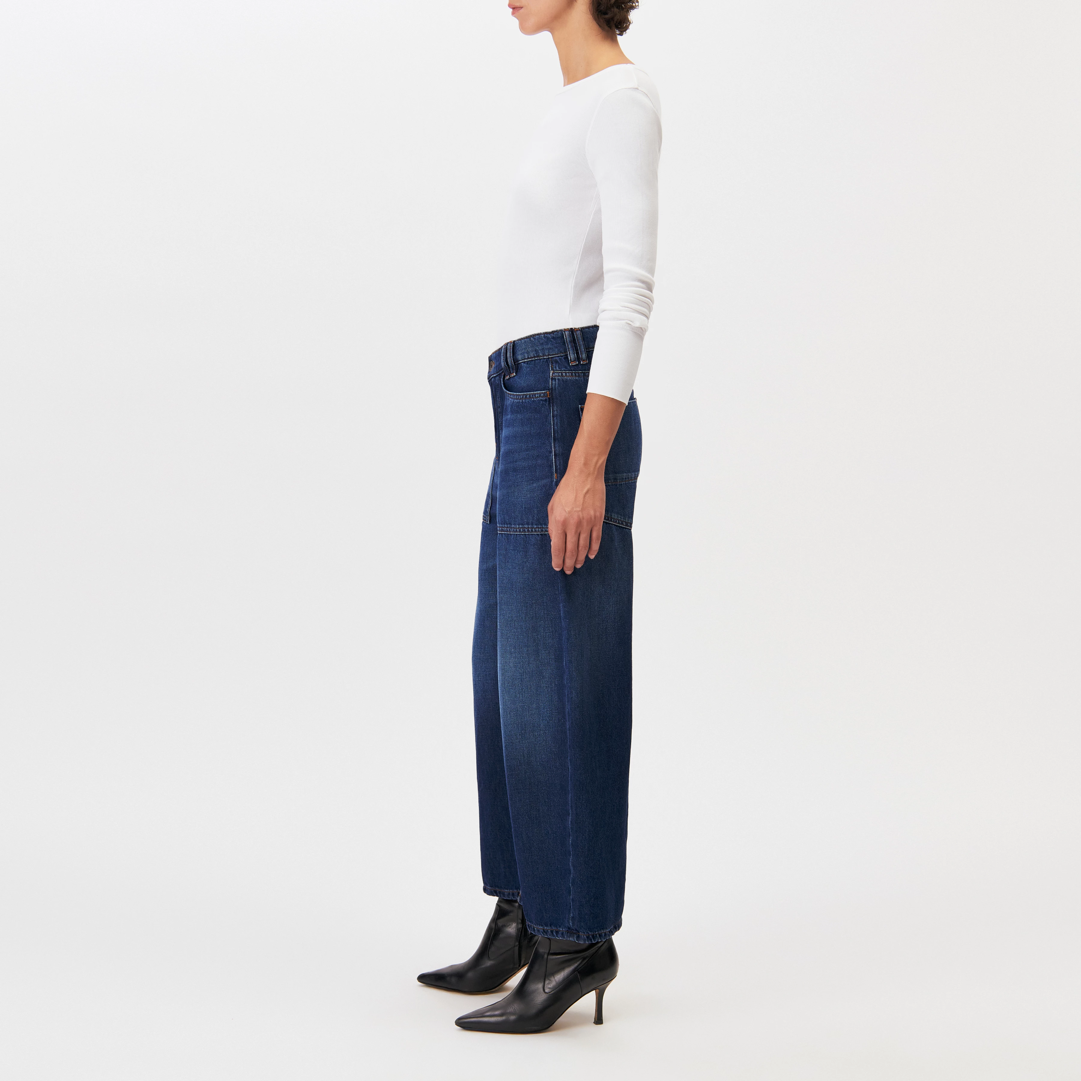 DERIVE - Mid-rise jeans in mid-blue denim - women - blue - Seitenansicht