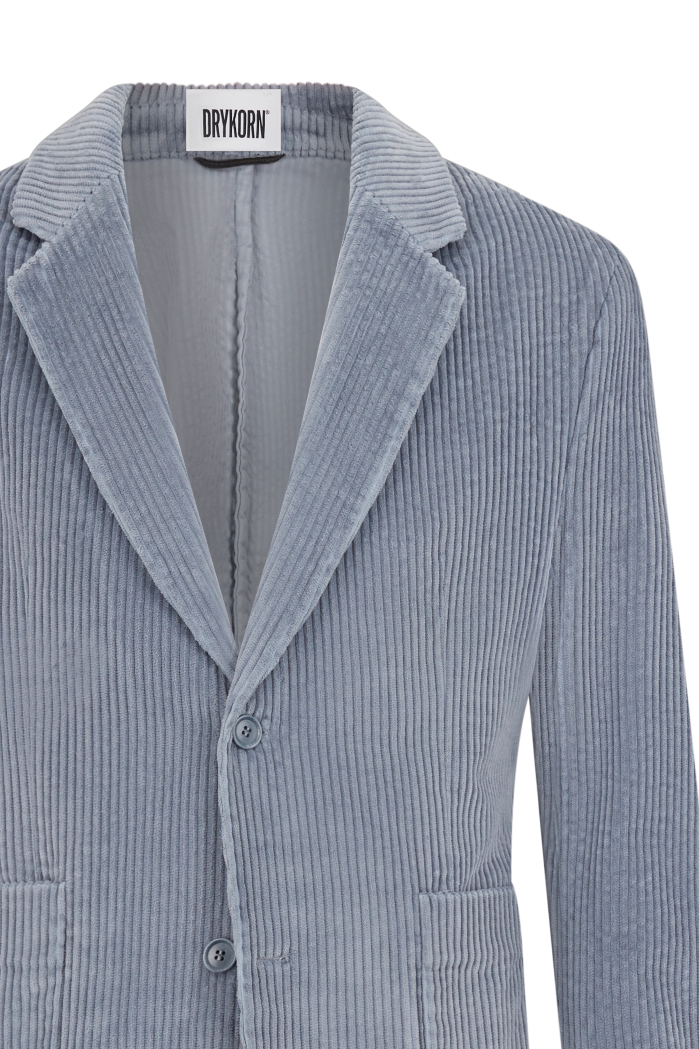 MARLS - Single-breasted jacket in cotton broad corduroy - men - blue - Freisteller Detailansicht