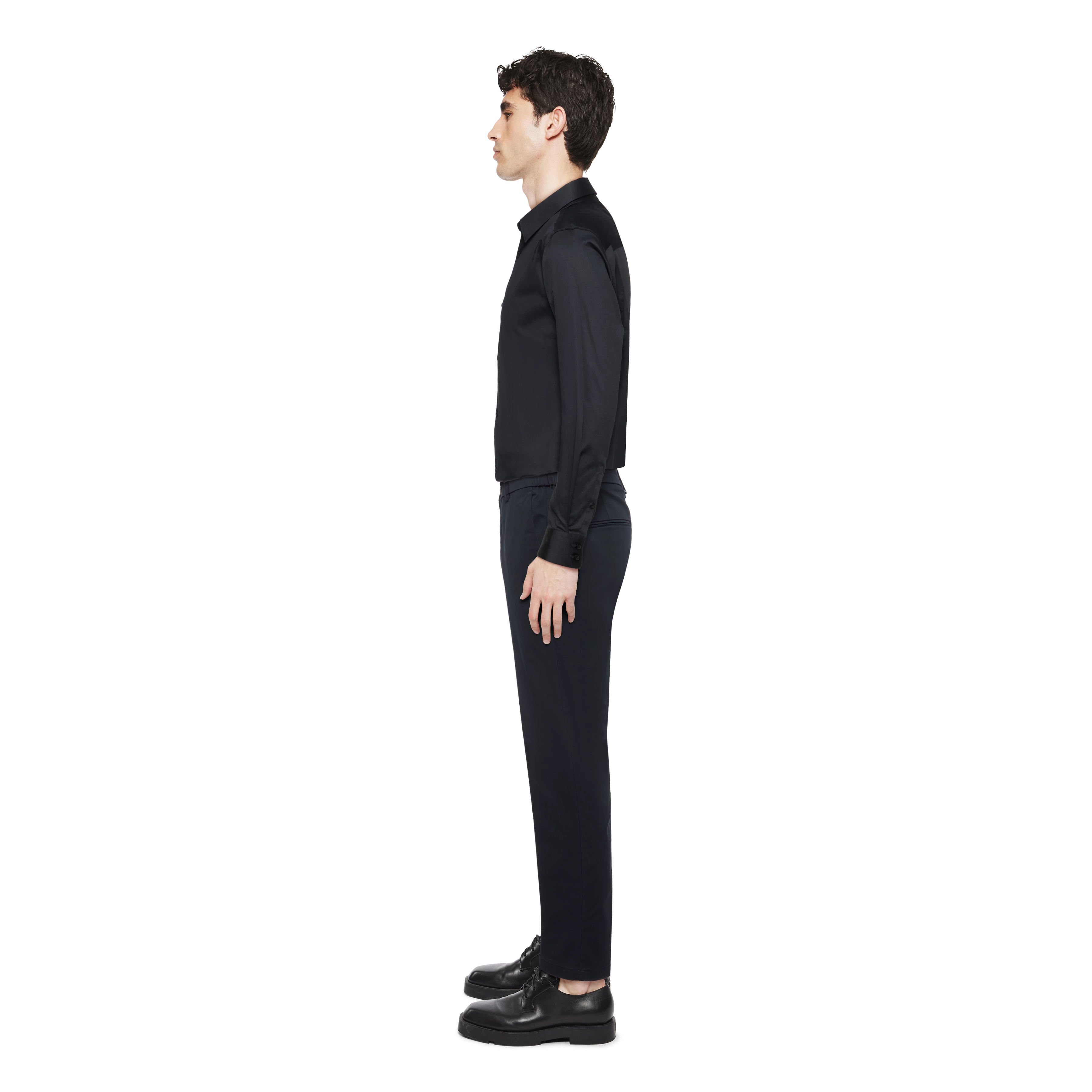 AJEND - Konfektionierte Hose in Baumwoll-Gabardine - Herren - schwarz - Seitenansicht