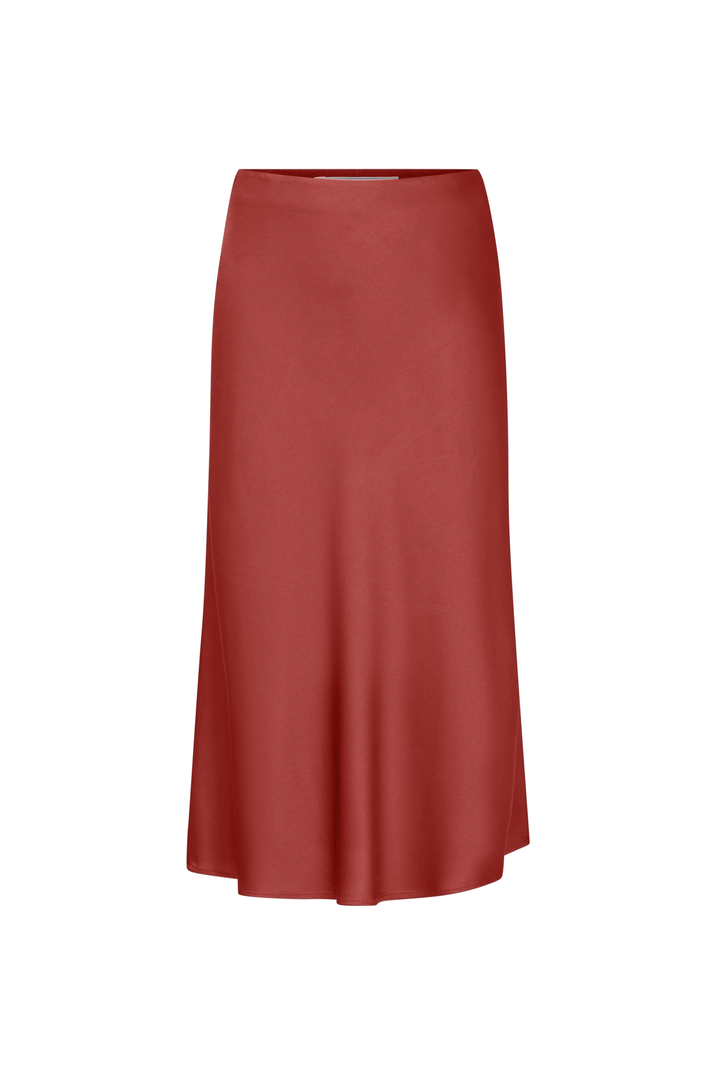 URA - Mid-length slip skirt in satin - women - red - Freisteller Frontansicht
