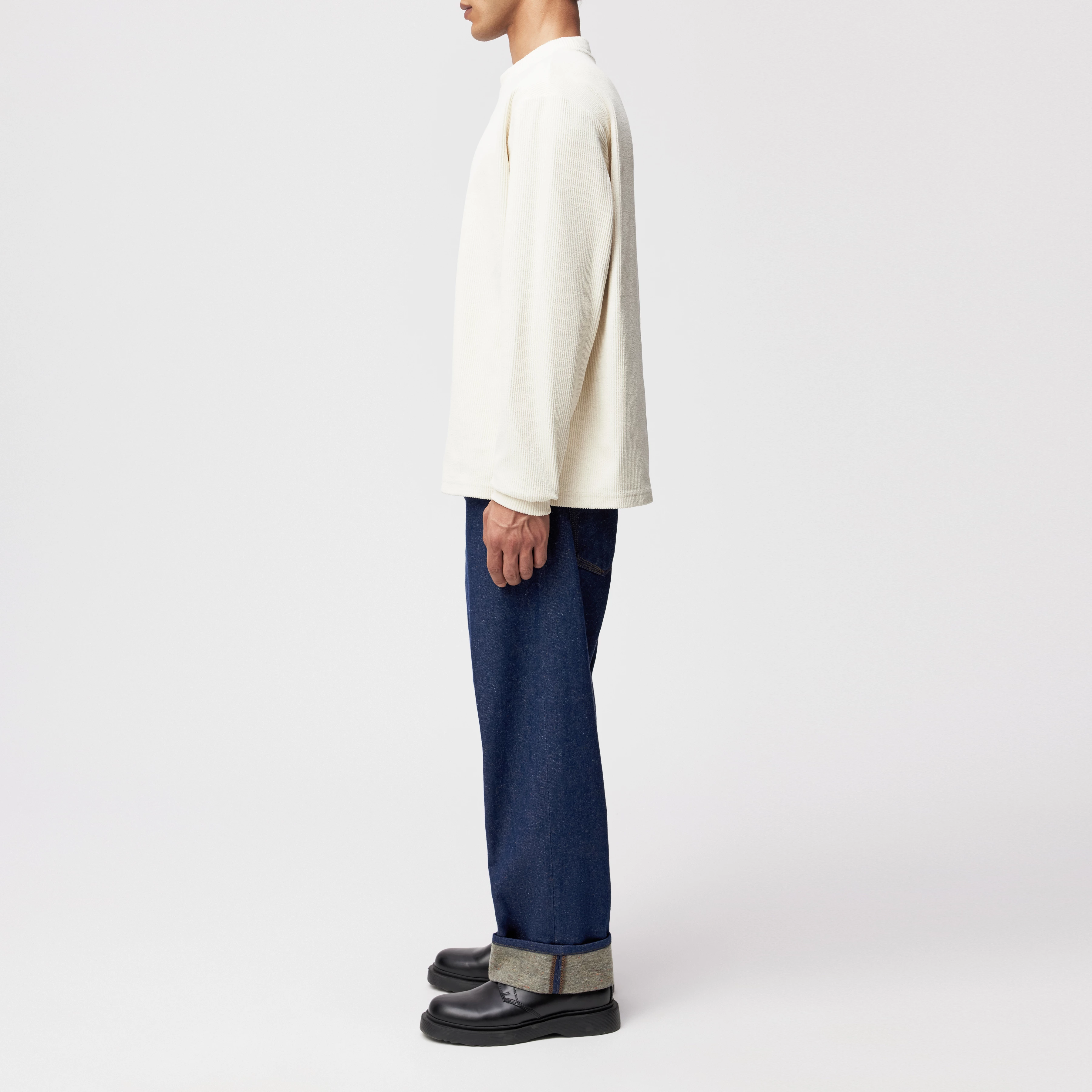 LAARK - Longsleeve in Rippstruktur - Herren - off white - Seitenansicht