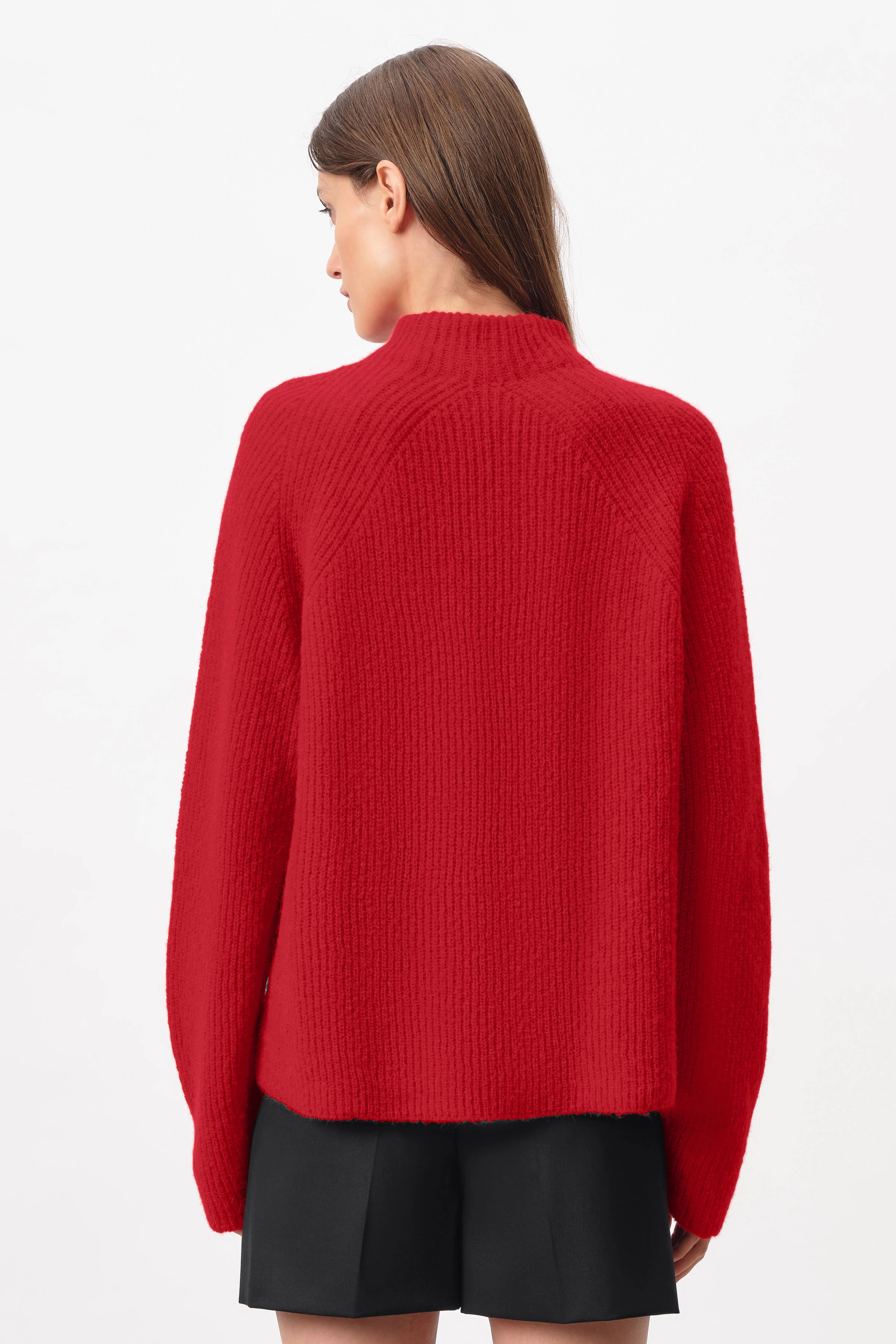 IONYA - Pullover mit Miniturtle in Alpaka-Woll Mix - Damen - rot - Rückansicht
